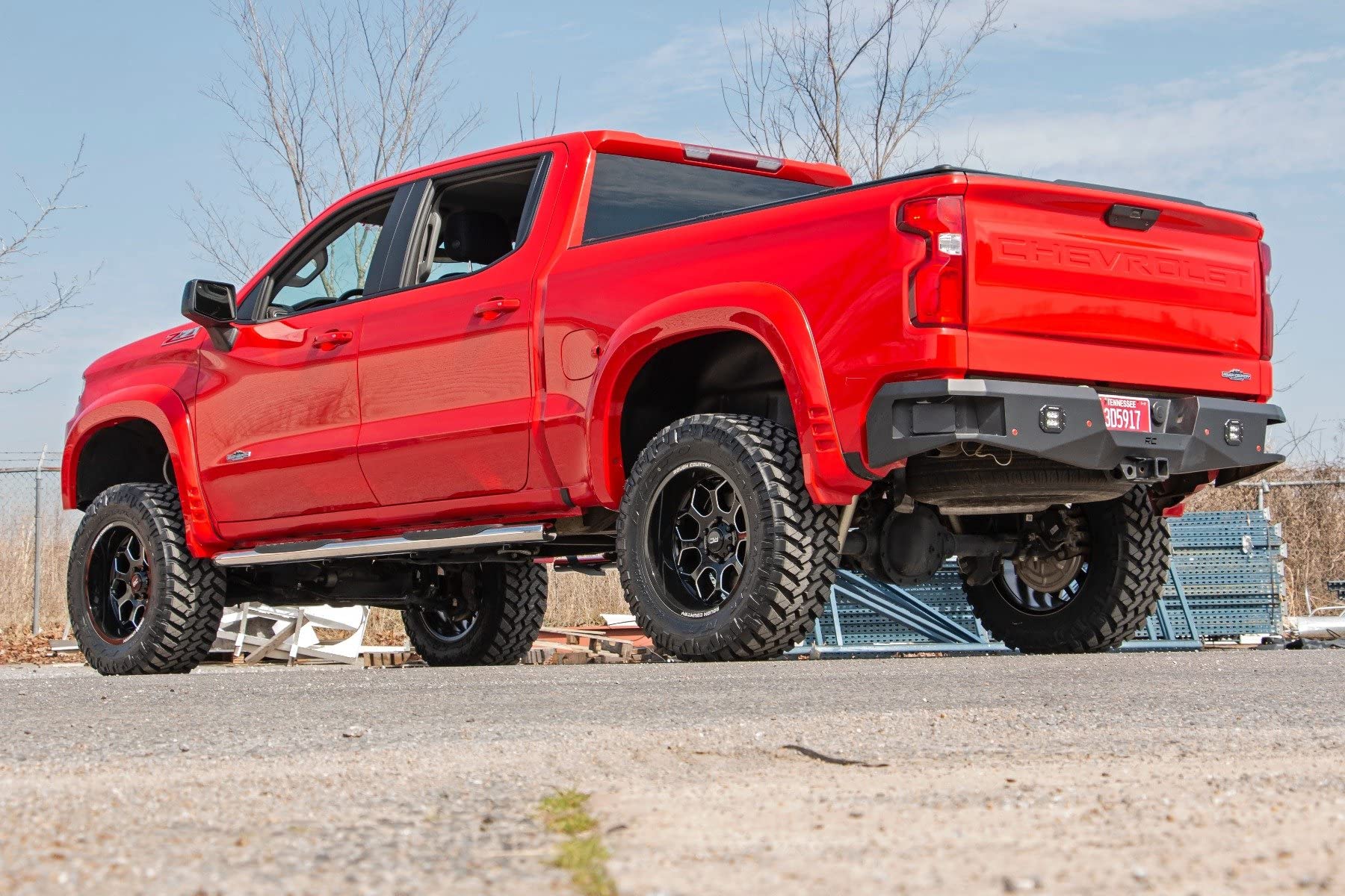 Rough Country Oval Stainless Steel Nerf Steps for Chevy Silverado & GMC Sierra 1500/2500HD/3500HD (2019-2026) Crew Cab - OEM Style Rails with Built-in Side Steps