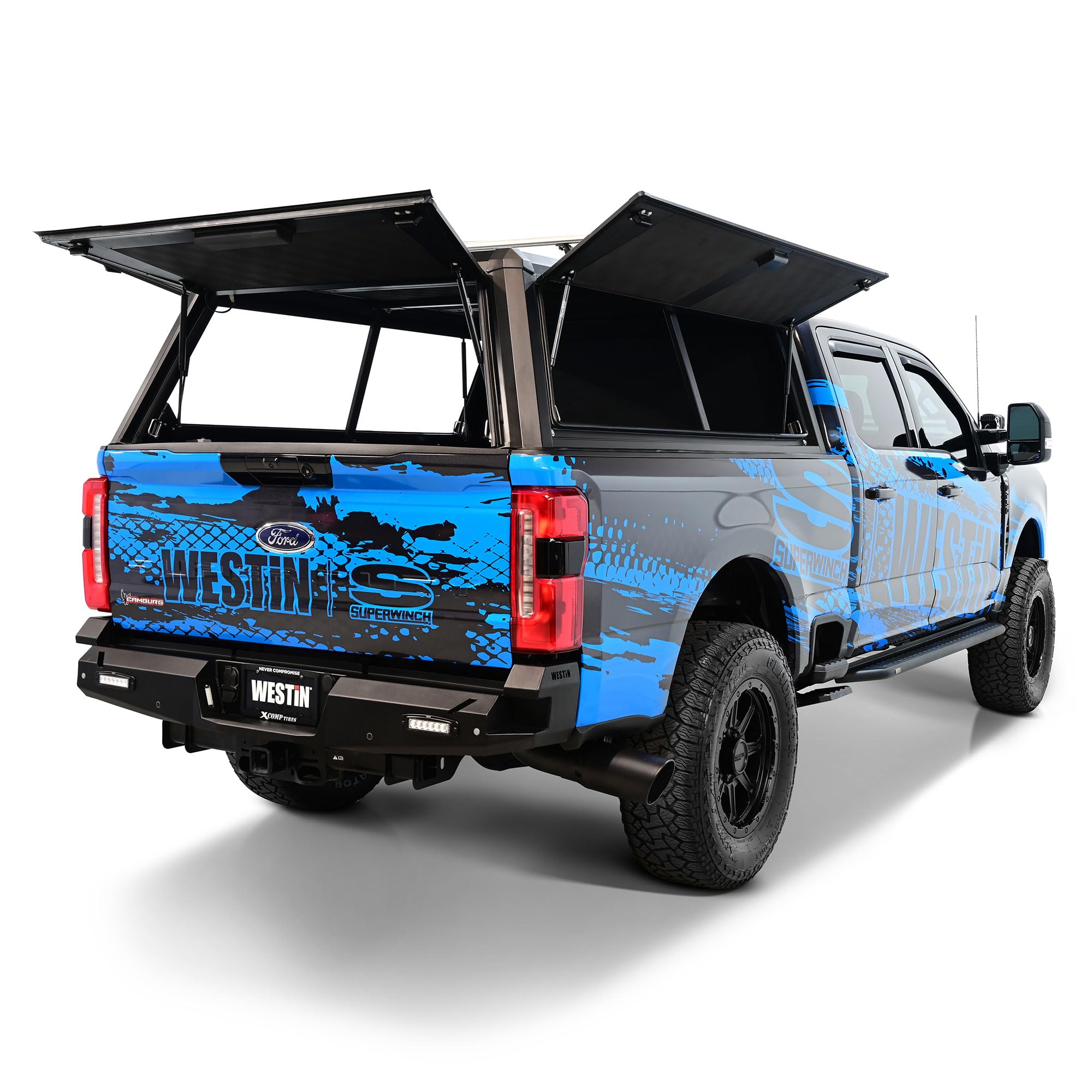 Westin EXP 16-14685 Truck Cap with Solid Front Glass fits 2023-2026 F-250 F-350 Crew Cab 6.8' Bed Matte Black