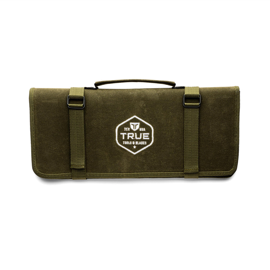 PrimalForge TRUE Canvas Knife Roll | Heavy-Duty Waxed Canvas, Tear-Resistant, Water-Resistant, Custom Fit Pockets for the Chopper, Cleaver, Rocker Butcher, and Tanto Slicer in Collection
