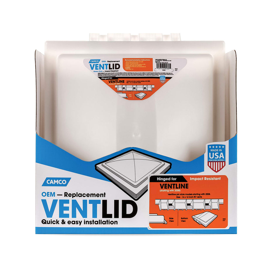 Vent Lid Camco 40182 for Ventline RV Vents (2008 & Up), Pack of 6, White
