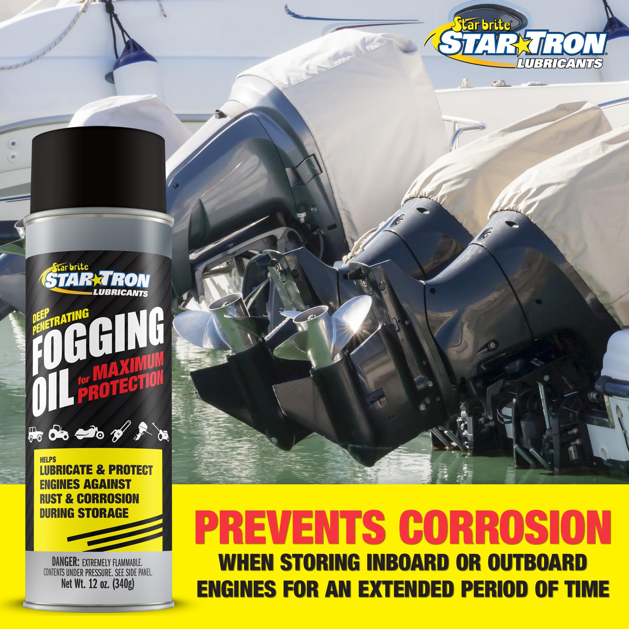 Deep Penetrating STAR BRITE Fogging Oil – Maximum Rust & Corrosion Protection for All Engines in Seasonal or Long-Term Storage - 12 OZ Spray (084812)