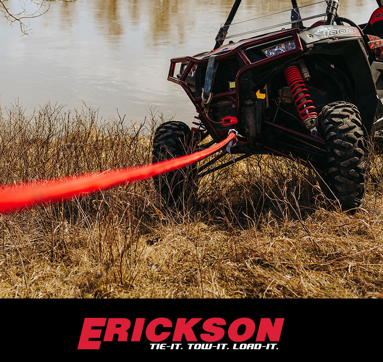 Kinetic Rope ERICKSON 59401, 3/4 inch x 20 ft, 16,700 lb Breaking Strength, Red