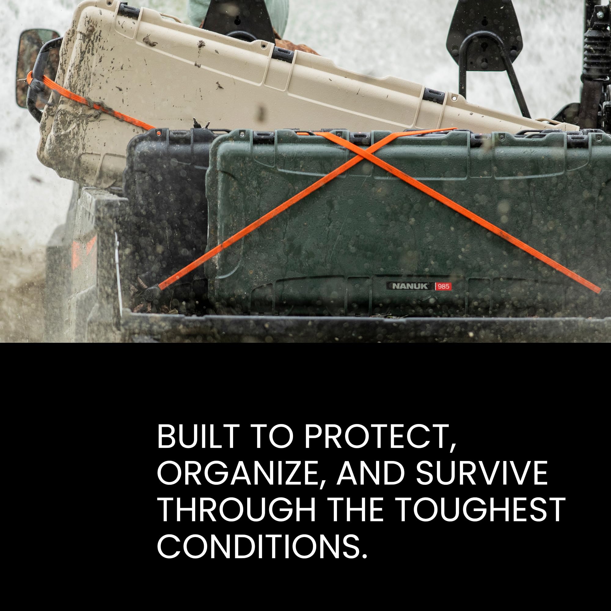 NANUK 910 Hard Case with Custom Foam Insert 2 UP, IP67 Waterproof & Crushproof, Rugged Construction for Ultimate Protection, Made in Canada – Olive (14.3” x 11.1” x 4.7”)