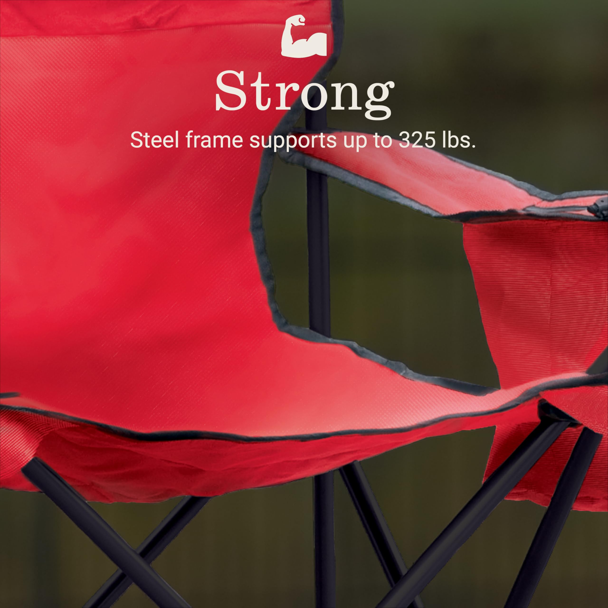 Coleman Camping Chair Portable with 4-Can Cooler, Cushioned Seat & Back with Side Pockets & Cup Holder, Carry Bag Included, Great for Camping, Tailgating, Firepits, Patio, & More