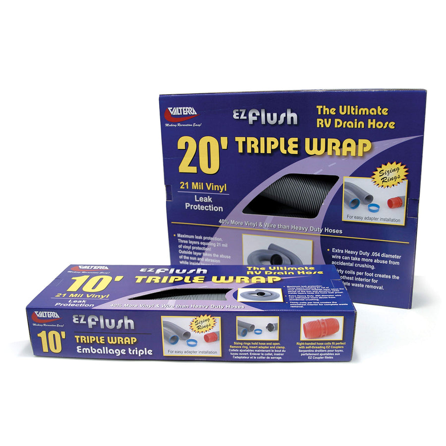 EZ Flush Valterra D04-0050 Silver 10' Triple Wrap Drain Hose