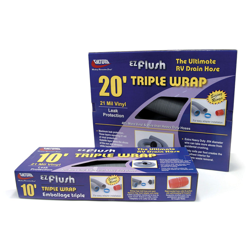 EZ Flush Valterra D04-0050 Silver 10' Triple Wrap Drain Hose