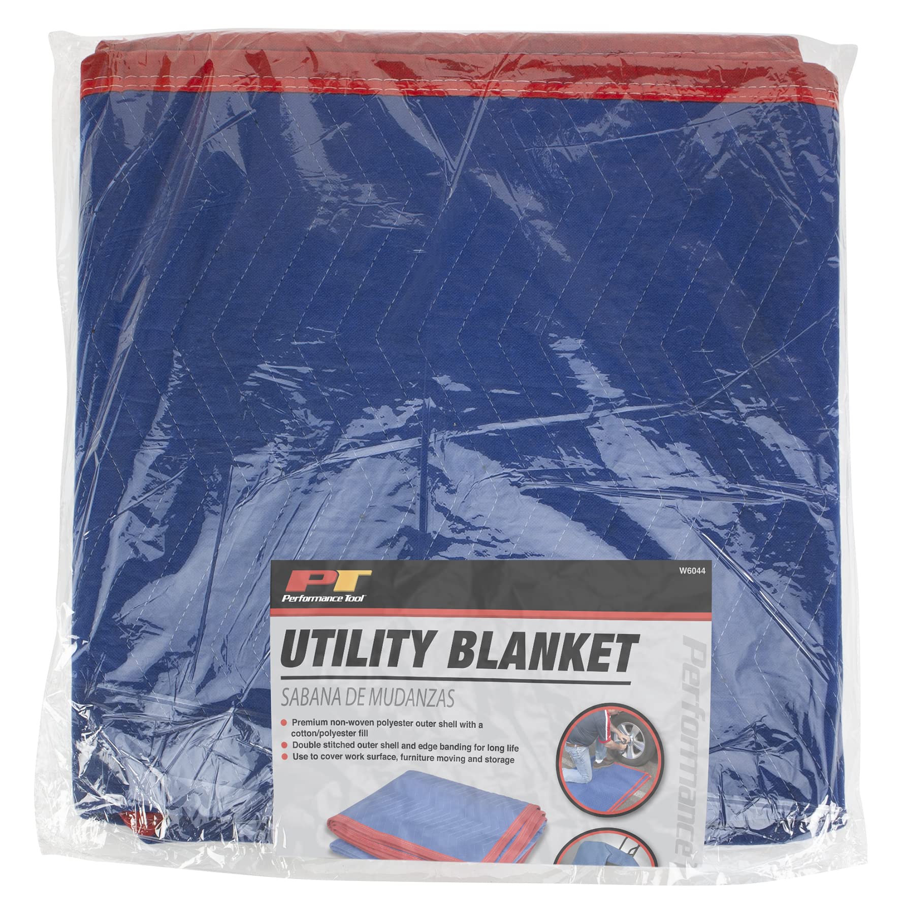 W6044 Performance Tool 72-Inch x 40-Inch Moving Blanket | Non-woven Polyester Shell | Cotton/Polyester Fill | Double Stitched Fabric