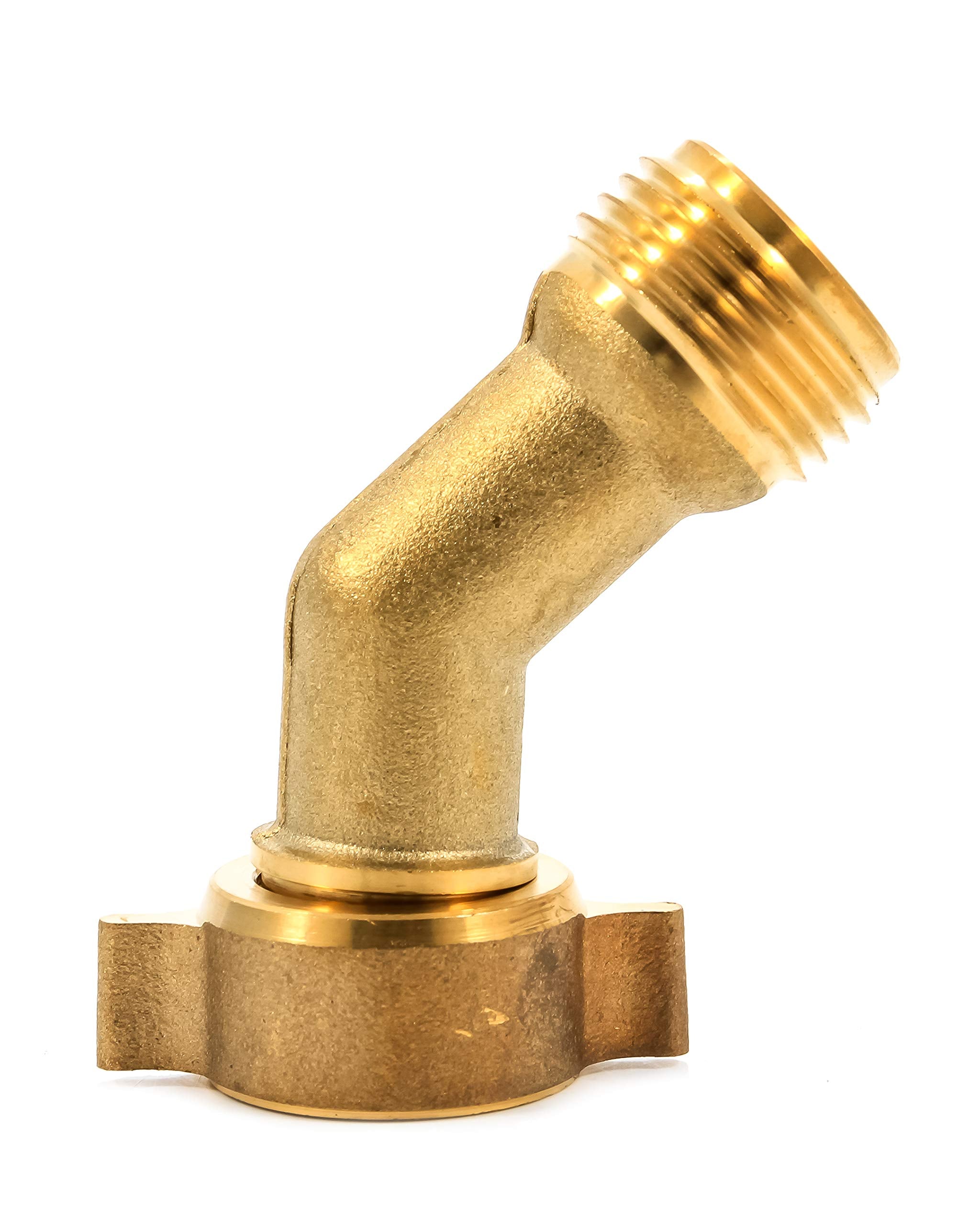 45 Degree Camco Hose Elbow- Eliminates Stress and Strain On RV Water Intake Hose Fittings, Solid Brass (22605)