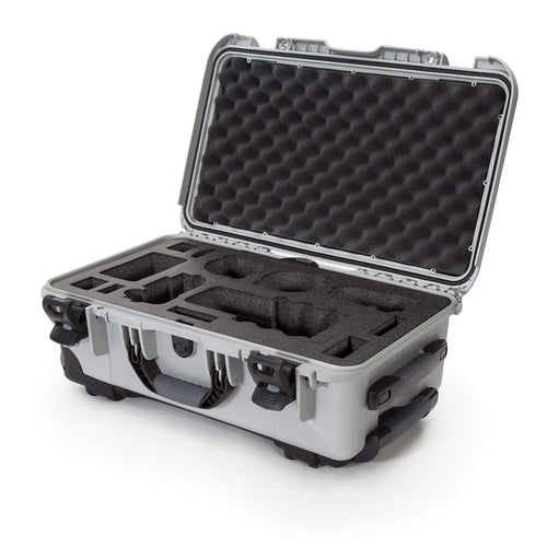 Waterproof Nanuk 935 Carry-On Hard Case with Custom Foam Insert for Sony a7R Size Camera w/Wheels - Silver