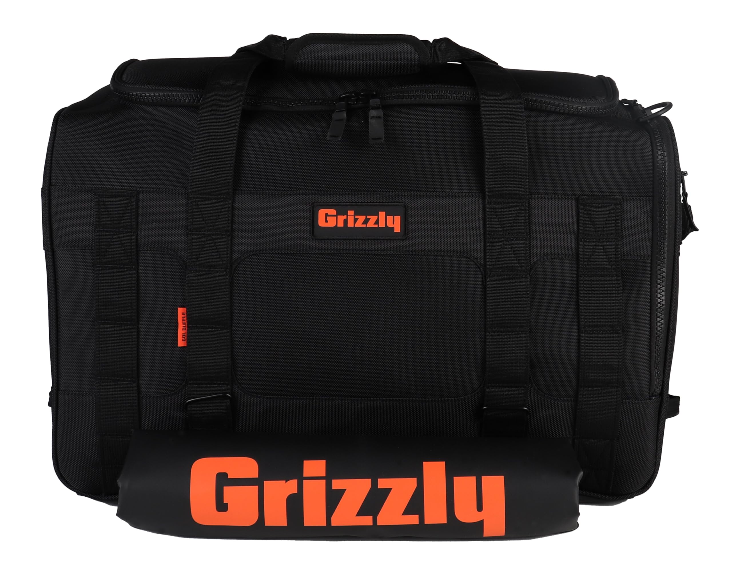 Duffle Grizzly 60 | Heavy-Duty Construction | Water Resistant Base | 60L Capacity | Large Storage Pocket | Blackout