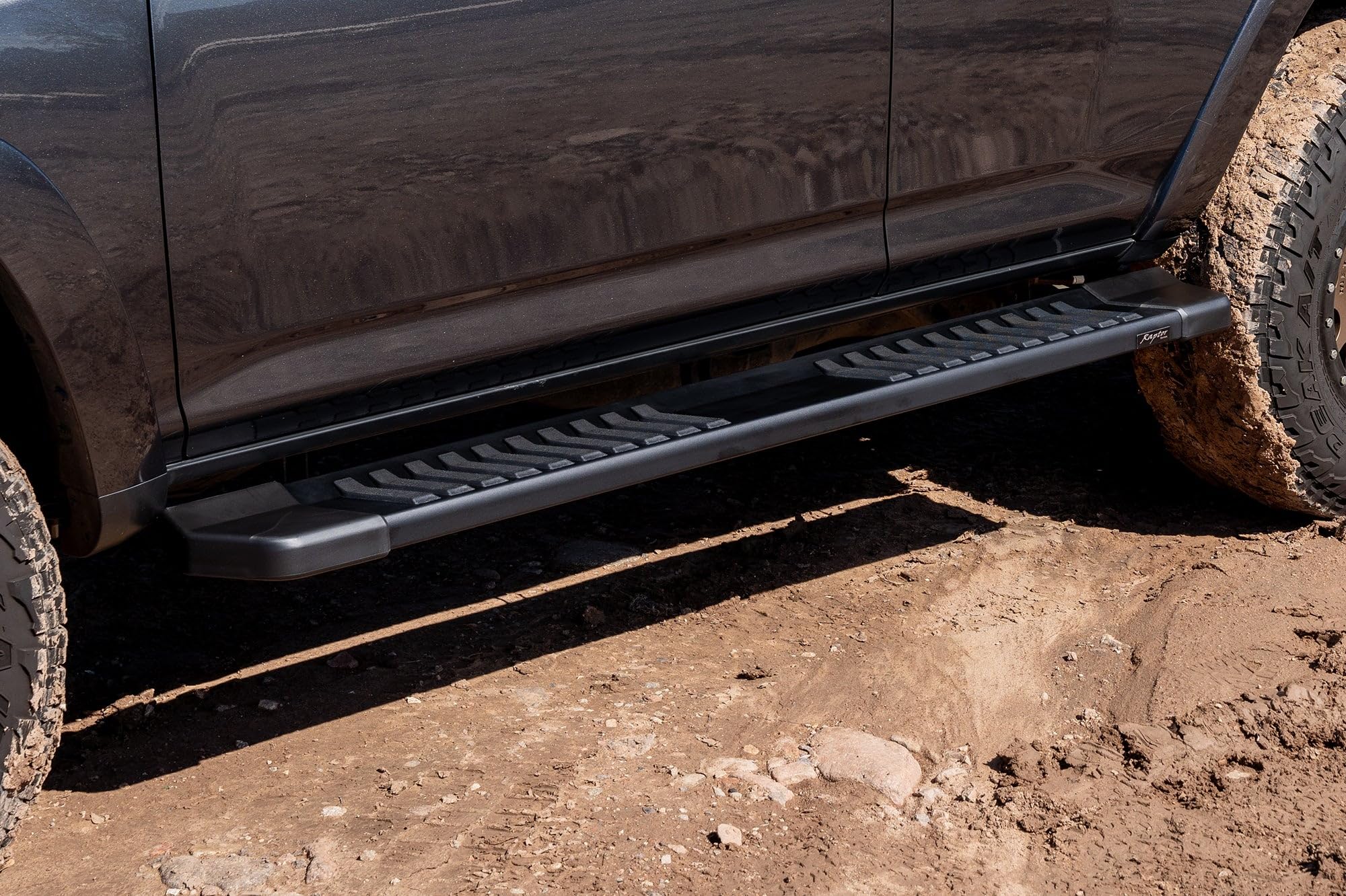 Raptor Series Running Boards 6in Steps OEM Style Black Aluminum Compatible with 2010-2024 4Runner Without Lower Door Cladding/Trim