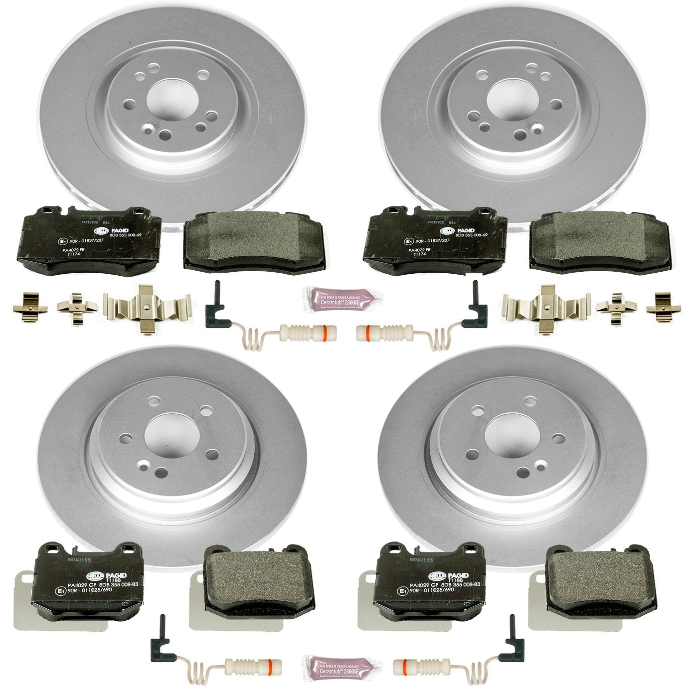 Power Stop ESK4463 Euro-Stop Front & Rear Brake Kit For Mercedes-Benz ML430 2000-2001, ML500 2002-2005, ML55 AMG 2000-2003 [Model Specific]