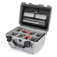 Waterproof Nanuk 918 Hard Case with Lid Organizer and Padded Divider - Silver