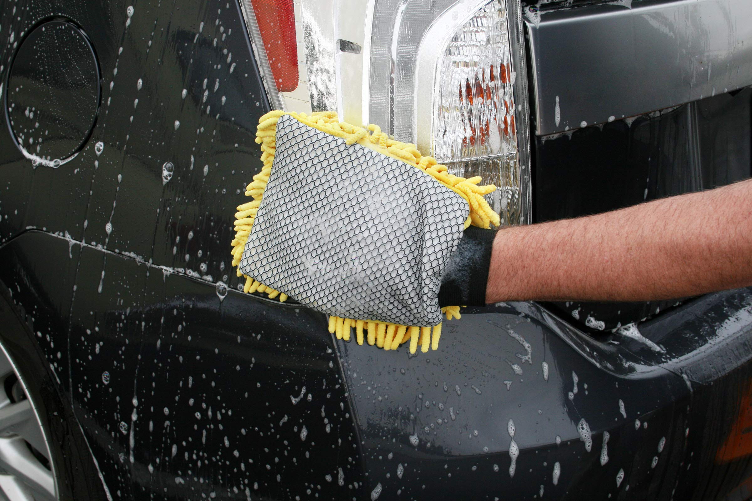 Microfiber Suds Maker Carrand 45320 Long Chenille Wash Mitt, Yellow