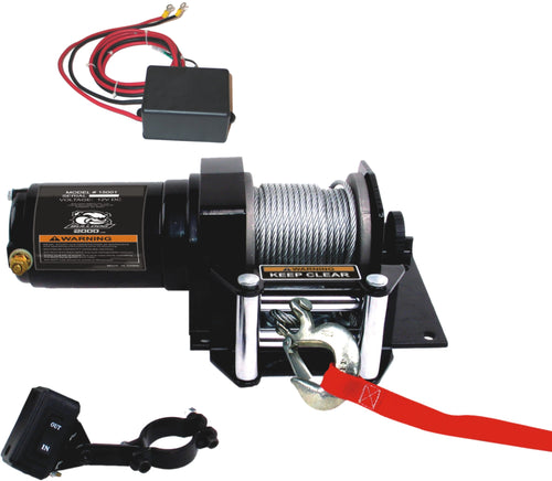 Winch BULLDOG 15001 (2000lb ATV with Mini-Rocker Switch, Mounting Channel, Roller Fairlead, 50 ft. Wire Rope)