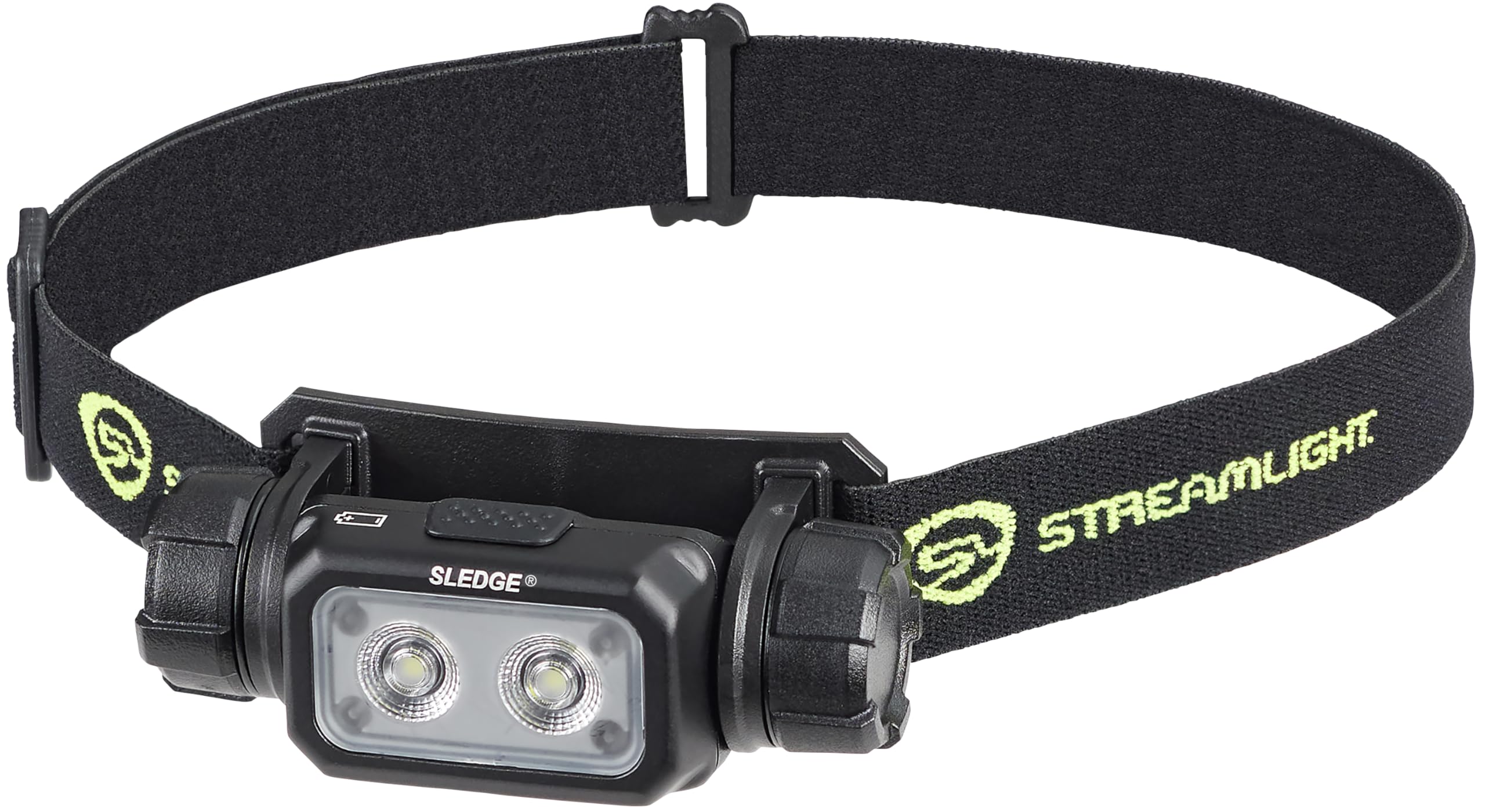 Sledge Streamlight 89019 1000-Lumen Max 600-Lumen Standard 1800-Candela Rechargeable Low-Profile LED Headlamp with Elastic and Rubber Hard Hat Straps, Black