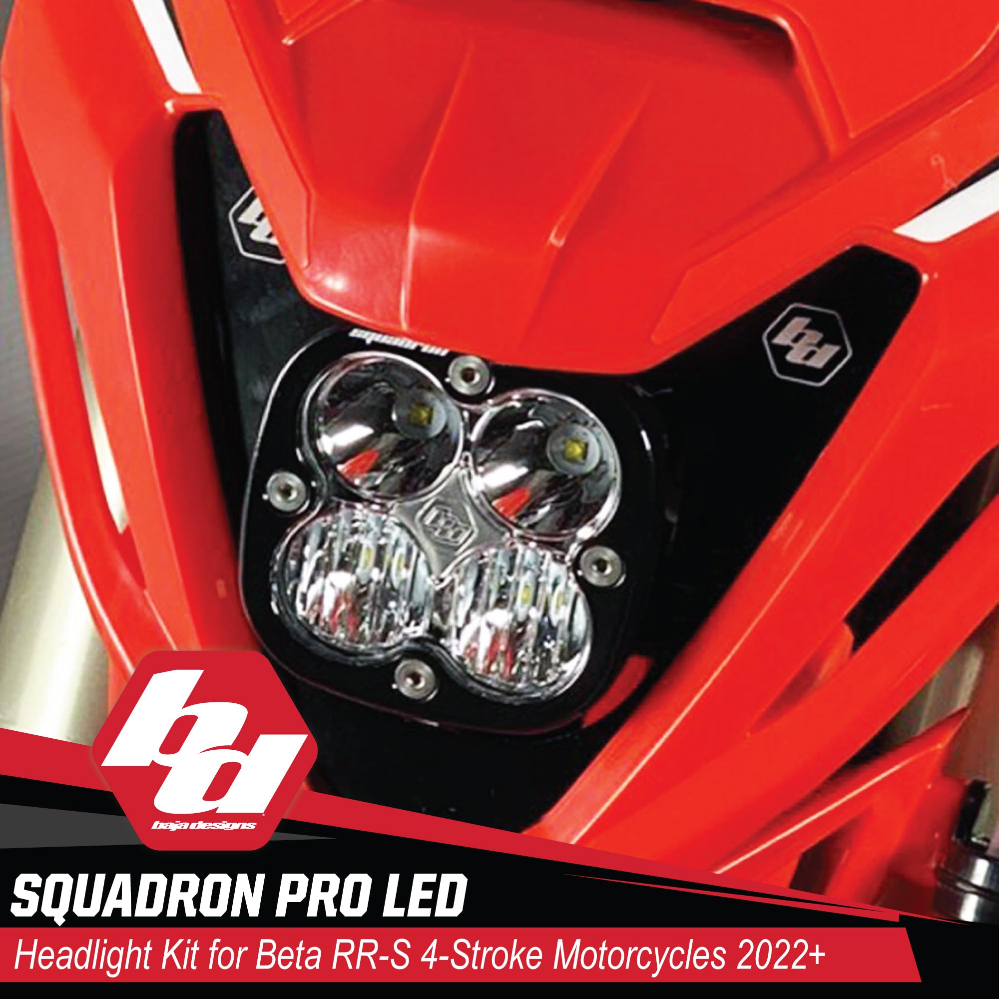 Baja Designs LED Headlight Kit Squadron Pro for Beta RR-S Motorcycle 2022+