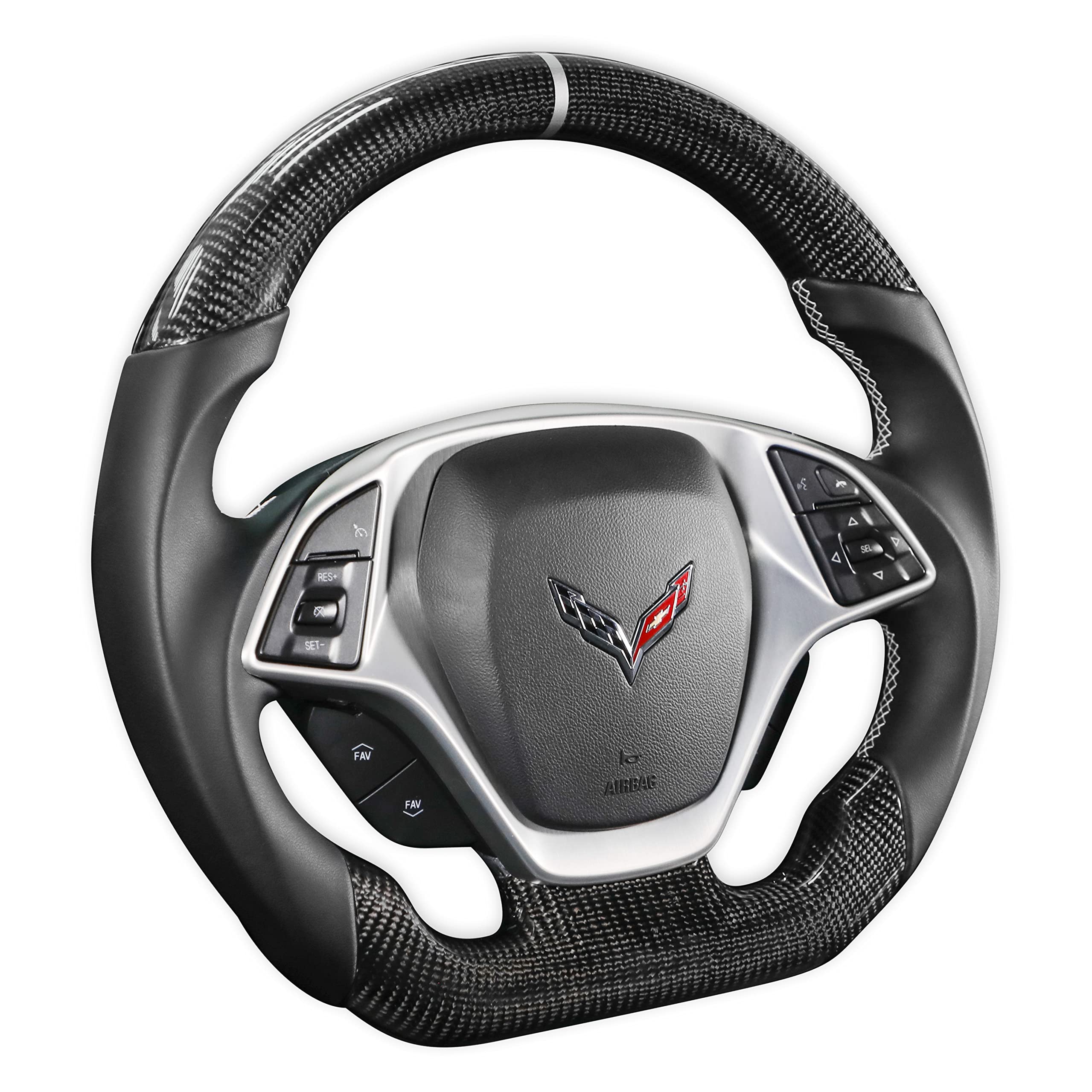 Carbon Fiber Drake Muscle Cars CV950-21 Steering Wheel with Leather Grips