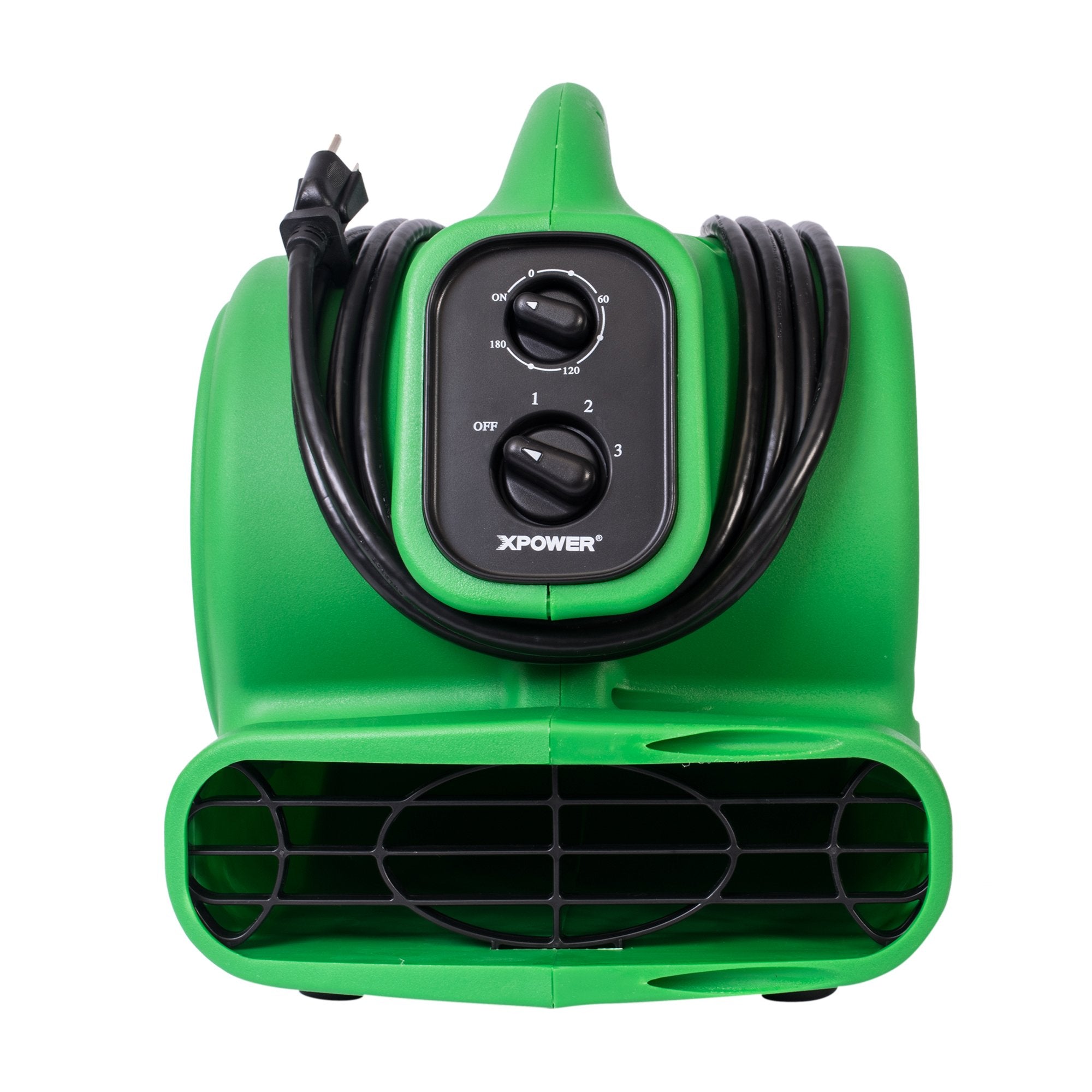 Mini Mighty XPOWER P-230AT 1/4 HP 925 CFM Centrifugal Air Mover, Carpet Dryer, Floor Fan, Blower, Stackable, Daisy Chain, for Water Damage Restoration, Janitorial, Plumbing, Home Use, Green