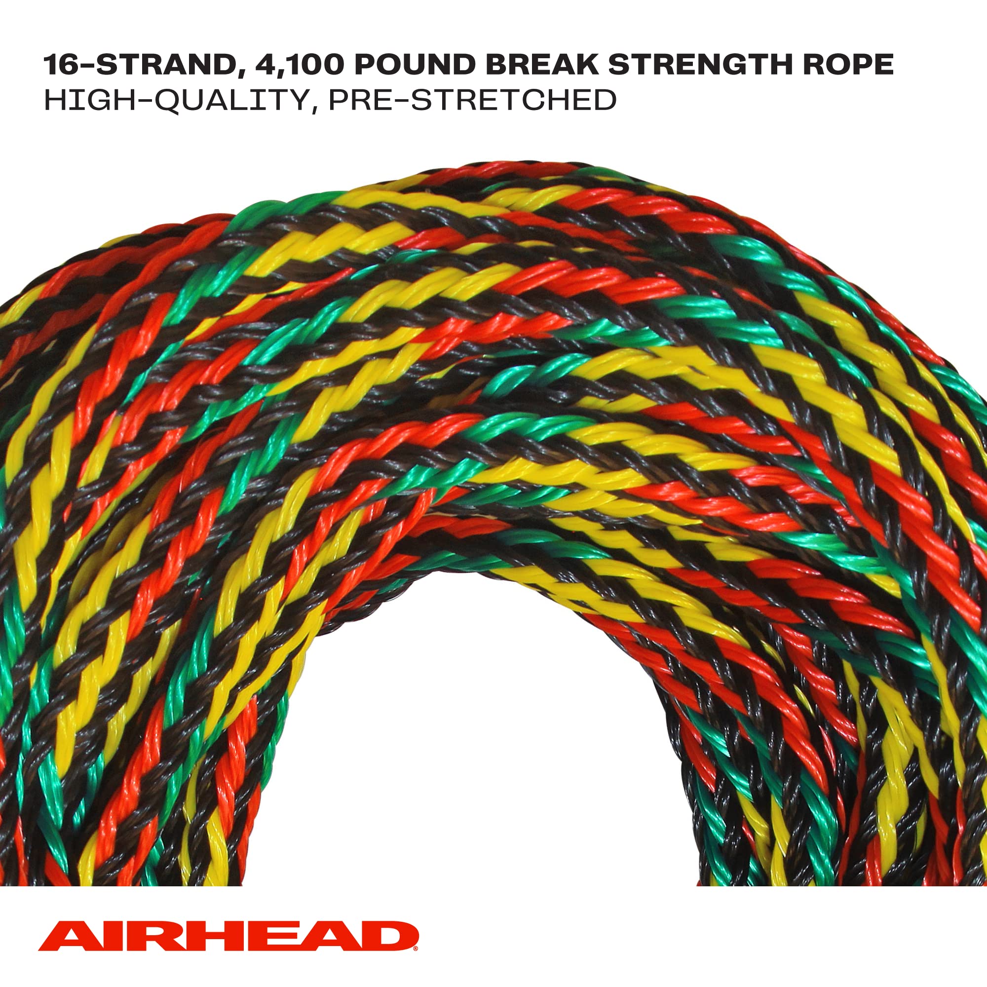 Tow Rope Airhead, 1-4 Rider Rope for Towable Tubes Multi, 9/16"