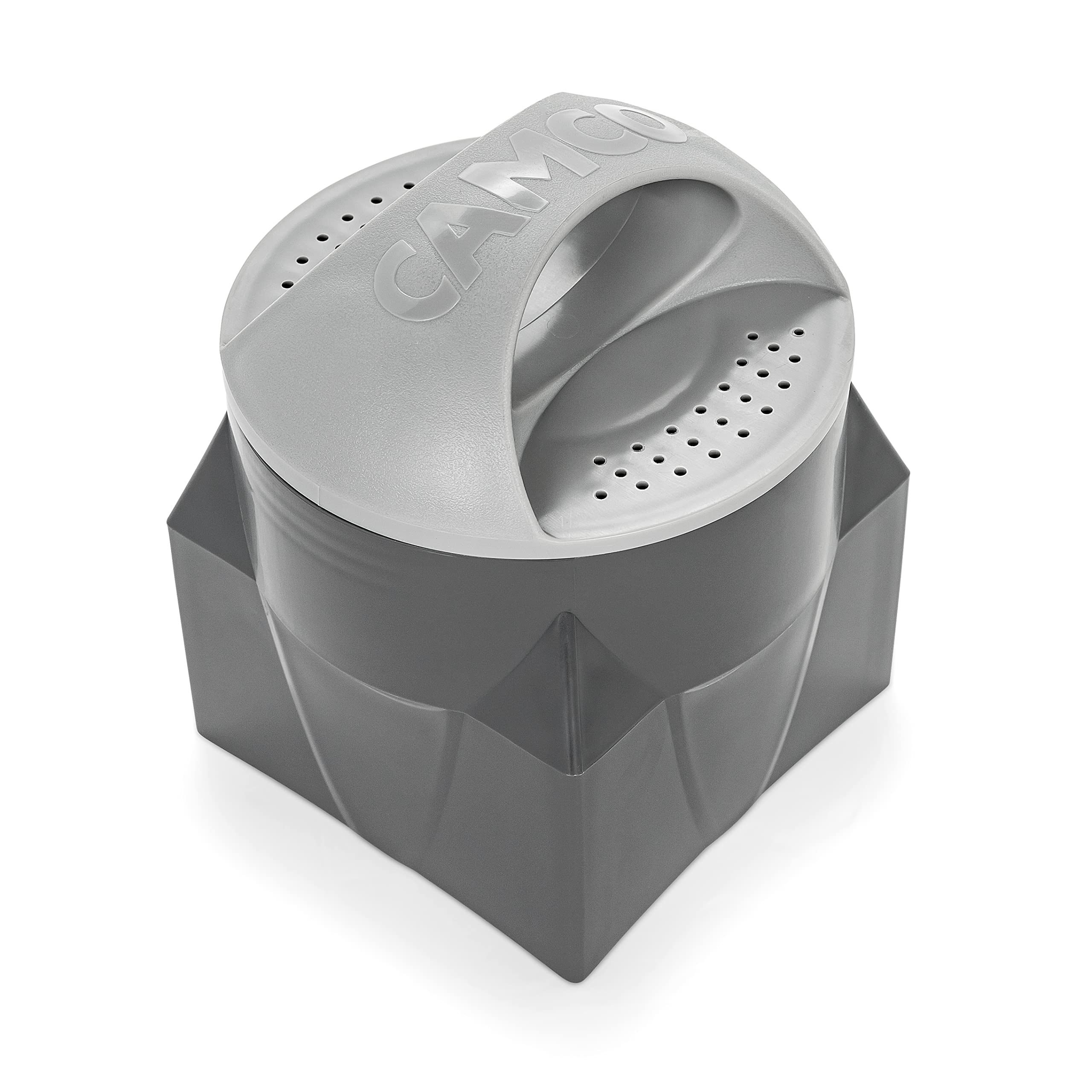 Camco RV Bumper Magnetic Cap | Allows for Convenient Storage of Your 4-in-1 Adapter During Travel | Features a Vented Cap for Air Flow While in Storage (40335), Gray
