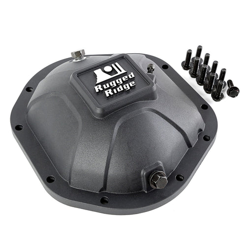 Boulder Aluminum Differential Cover, Rugged Ridge | Black | 16595.12 | Fits Dana 44