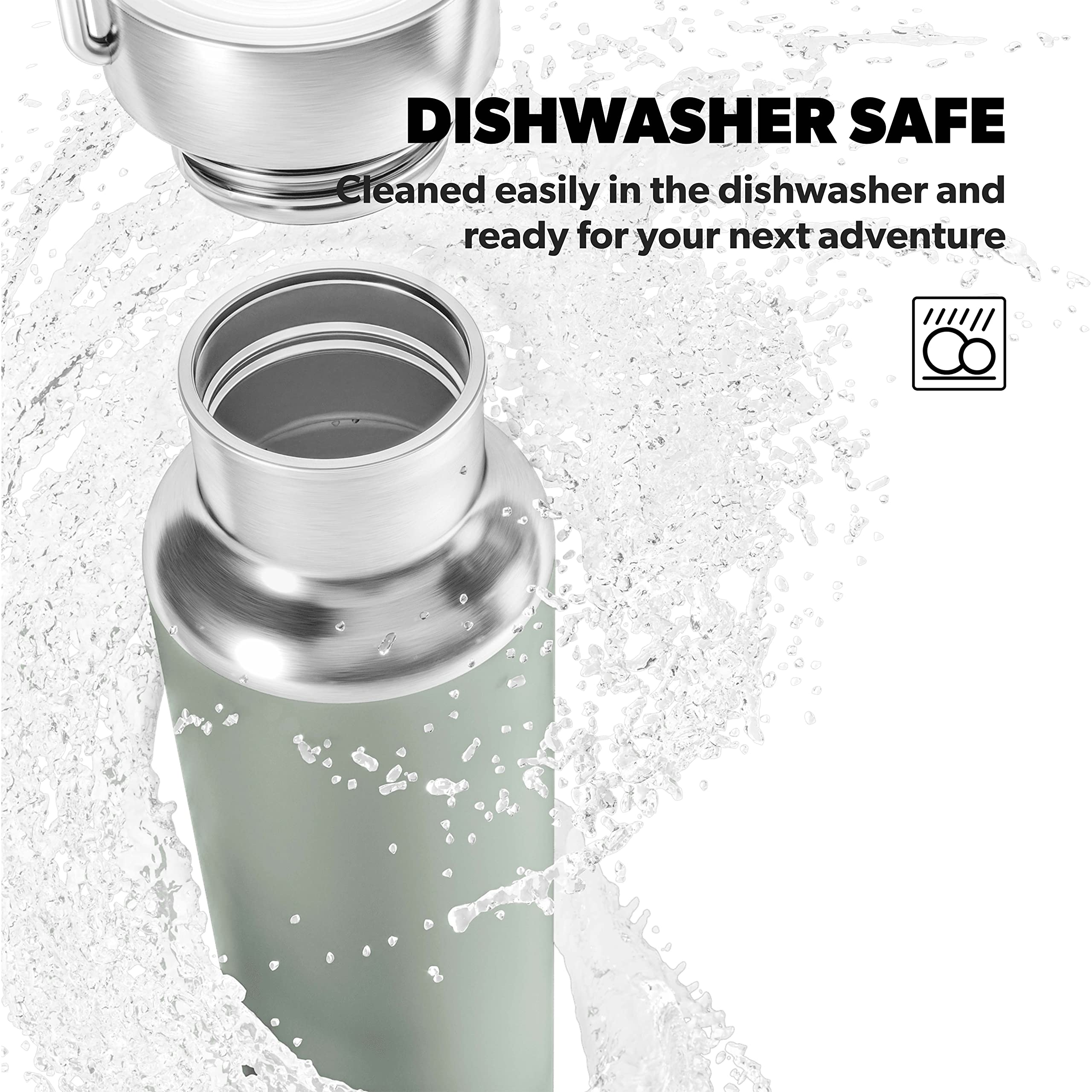 Stainless Steel Dometic 9600029342 Insulated Bottle, 22oz, Moss