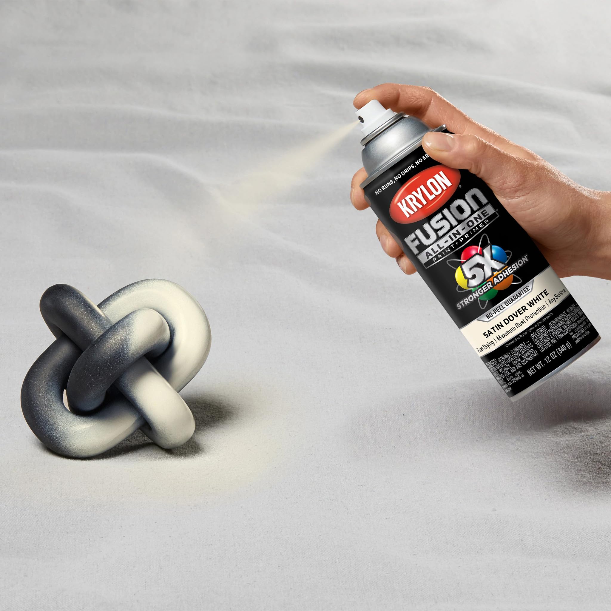 Krylon All-In-One Adhesive Spray Paint for Indoor/Outdoor Use, 12 oz, Dover White