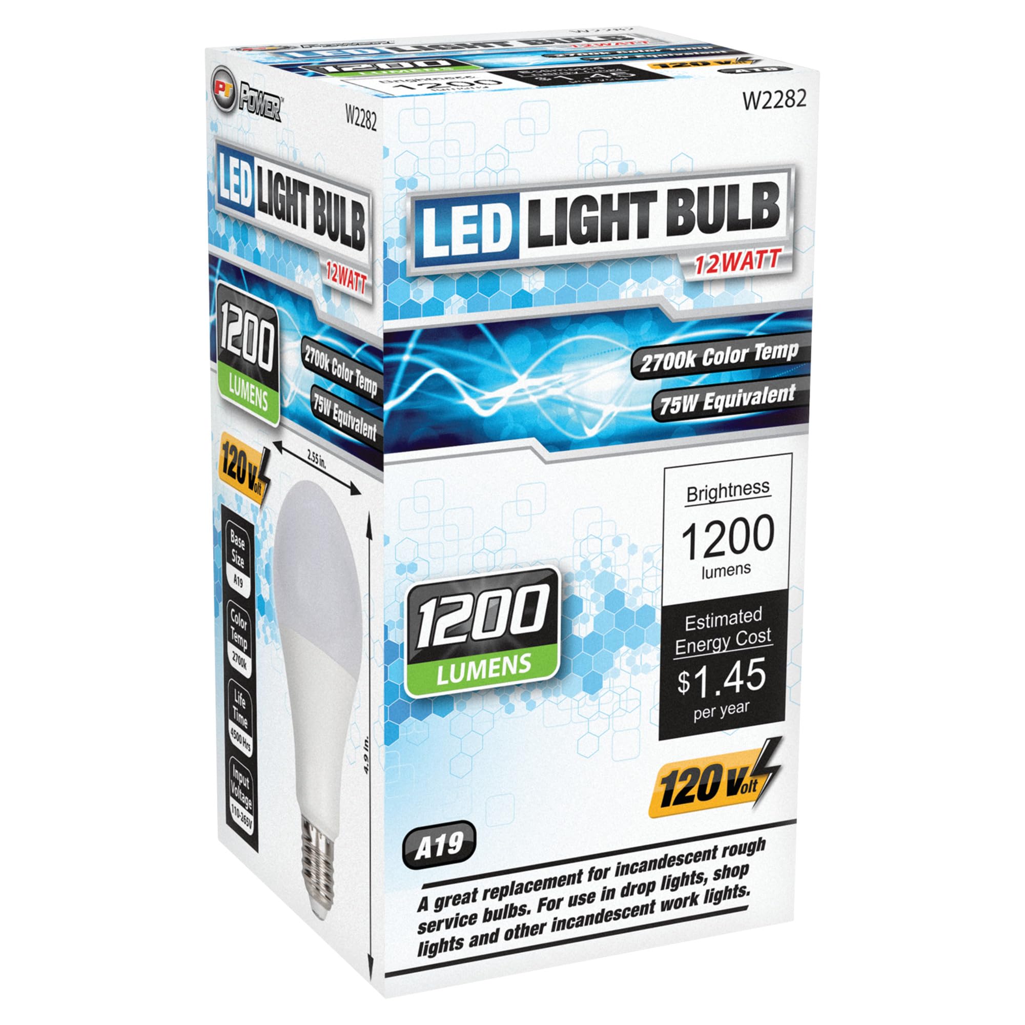W2282 Performance Tool - 1150 Lumens LED Light Bulb, Energy Efficient Replacement for Incandescent Bulbs, Dimmable and Instant On
