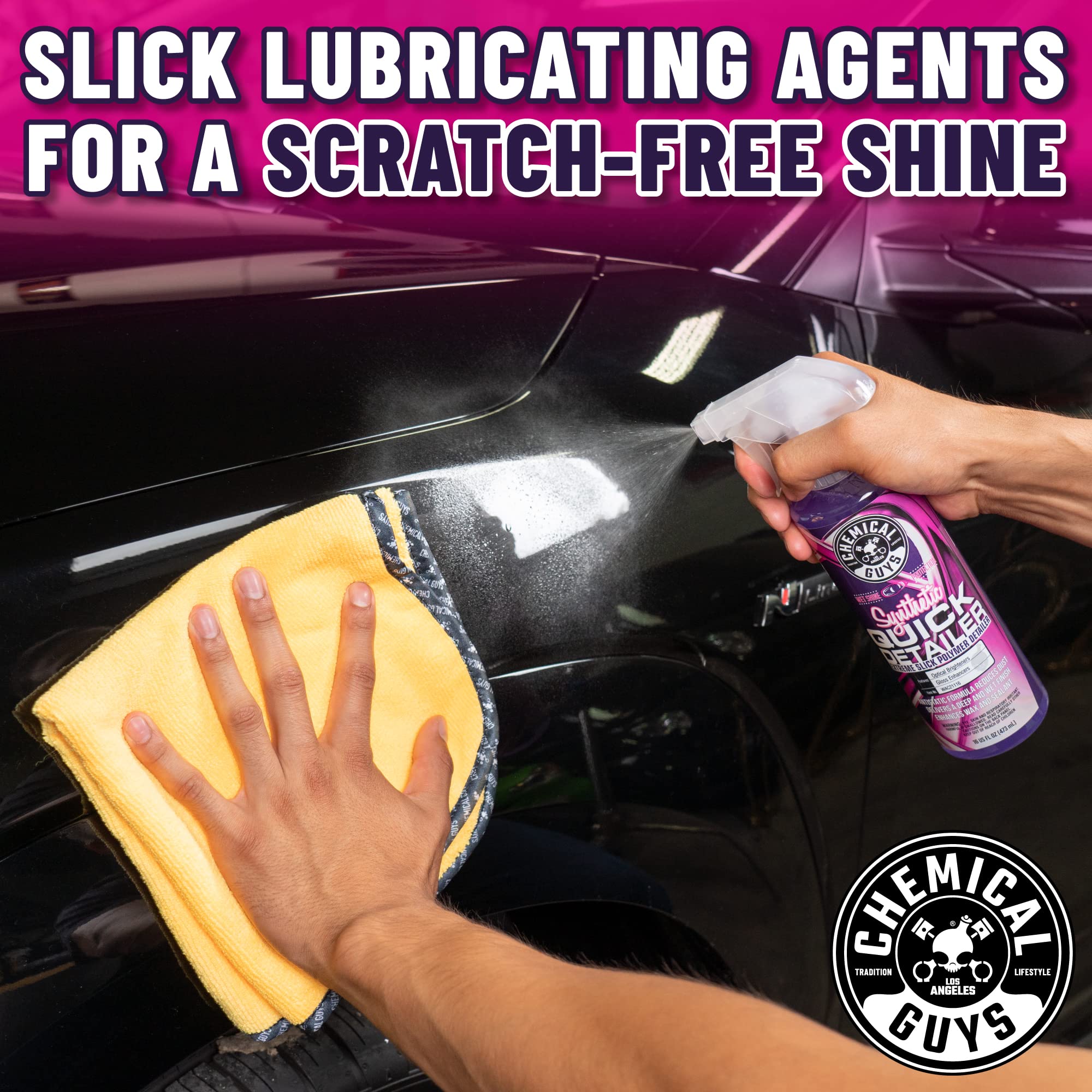 Synthetic Quick Detailer Chemical Guys – High Gloss Quick Detailer Spray, Safe for Cars, Trucks, SUVs, Motorcycles and RVs, Remove Dust, Fingerprints & Smudges, Enhances Shine & Protection, 16 fl oz