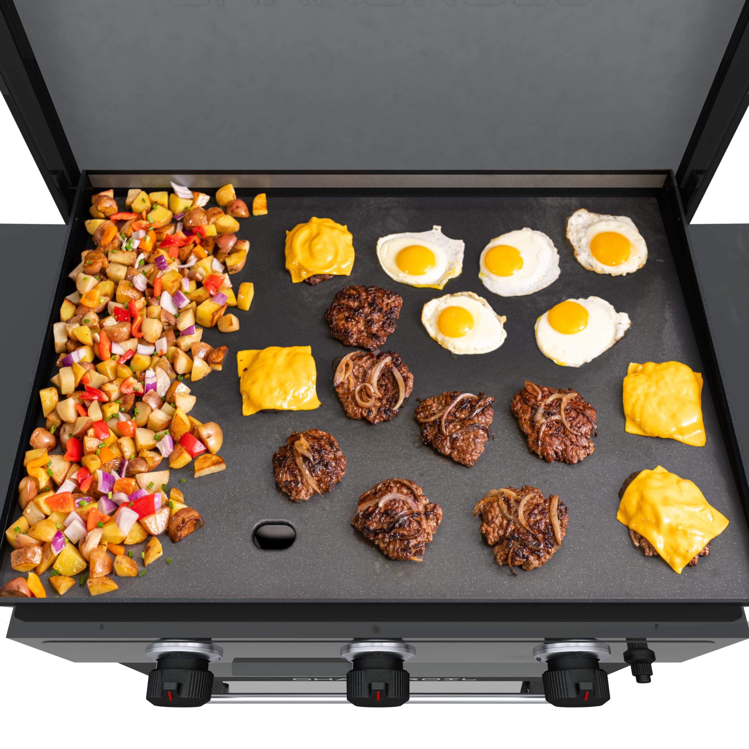 28" Charbroil XL Performance Series Propane Gas Griddle with Cart 3 Burner Flat Top Grill, Black - 463258924