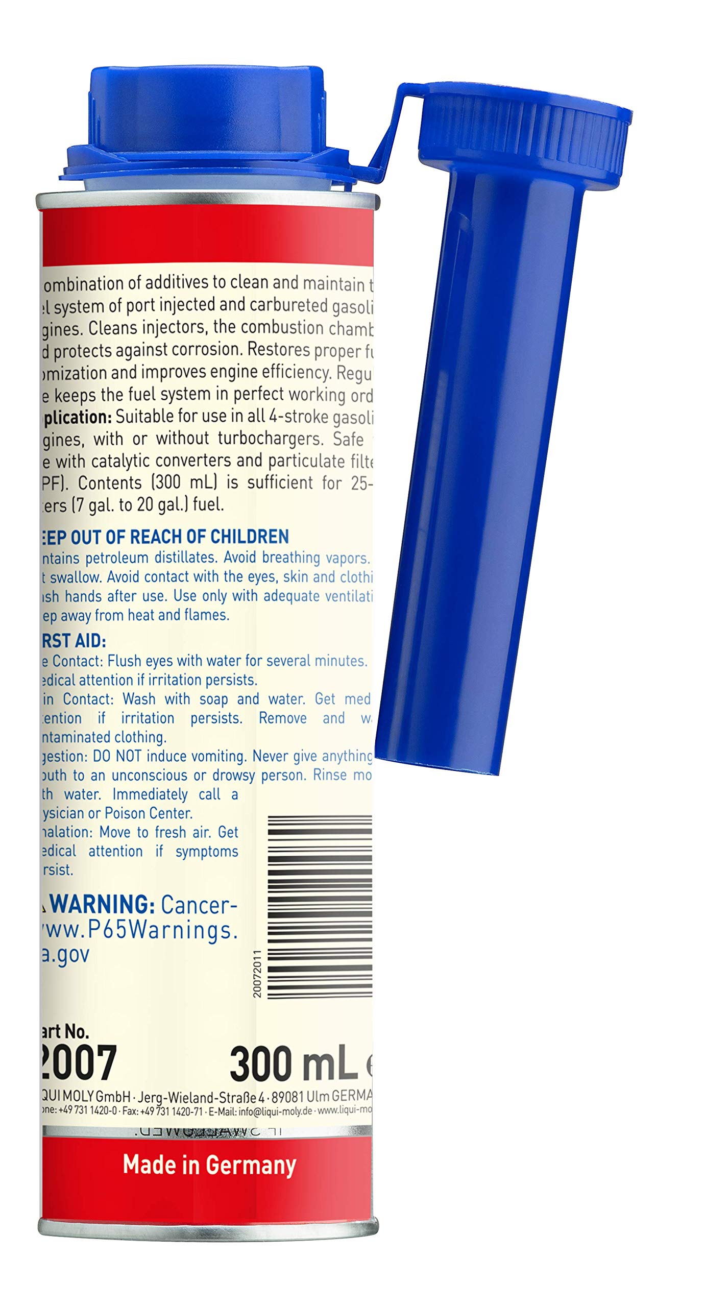Liqui Moly Jectron 2007 Gasoline Fuel Injection Cleaner - 300 ml , blue , 10.14 Fl Oz (Pack of 1 )