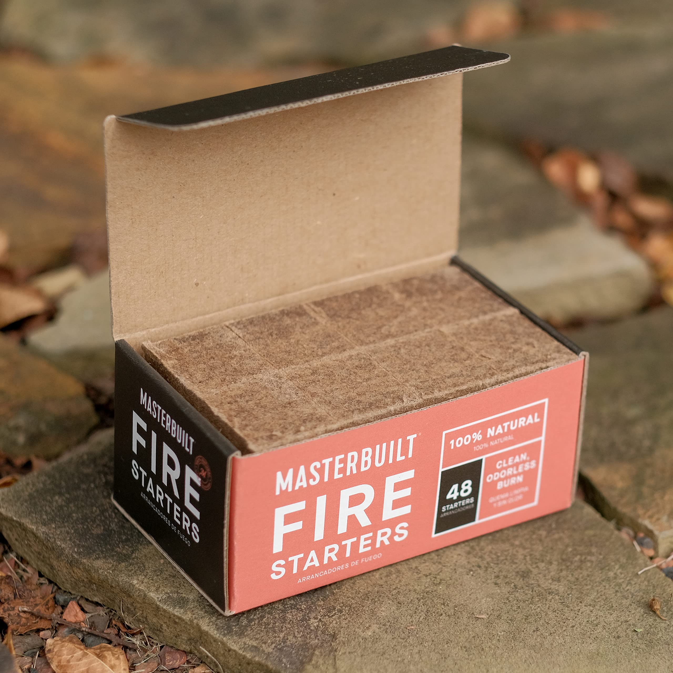 Masterbuilt® All-Natural Pure-Parrafin Odorless Wax Fire Starters for Charcoal Grilling, Made for Gravity Series but Compatible with All Charcoal Grills & Fireplaces, 48-Count, Model MB20091521