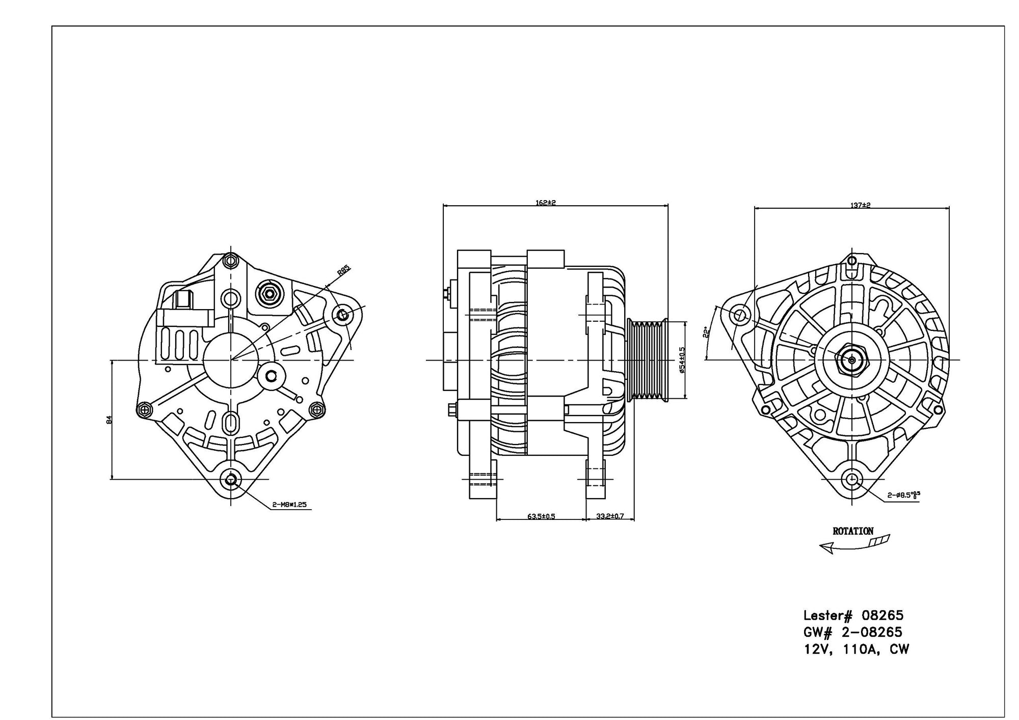 Alternator TYC Compatible with 2001-2006 Ford Ranger