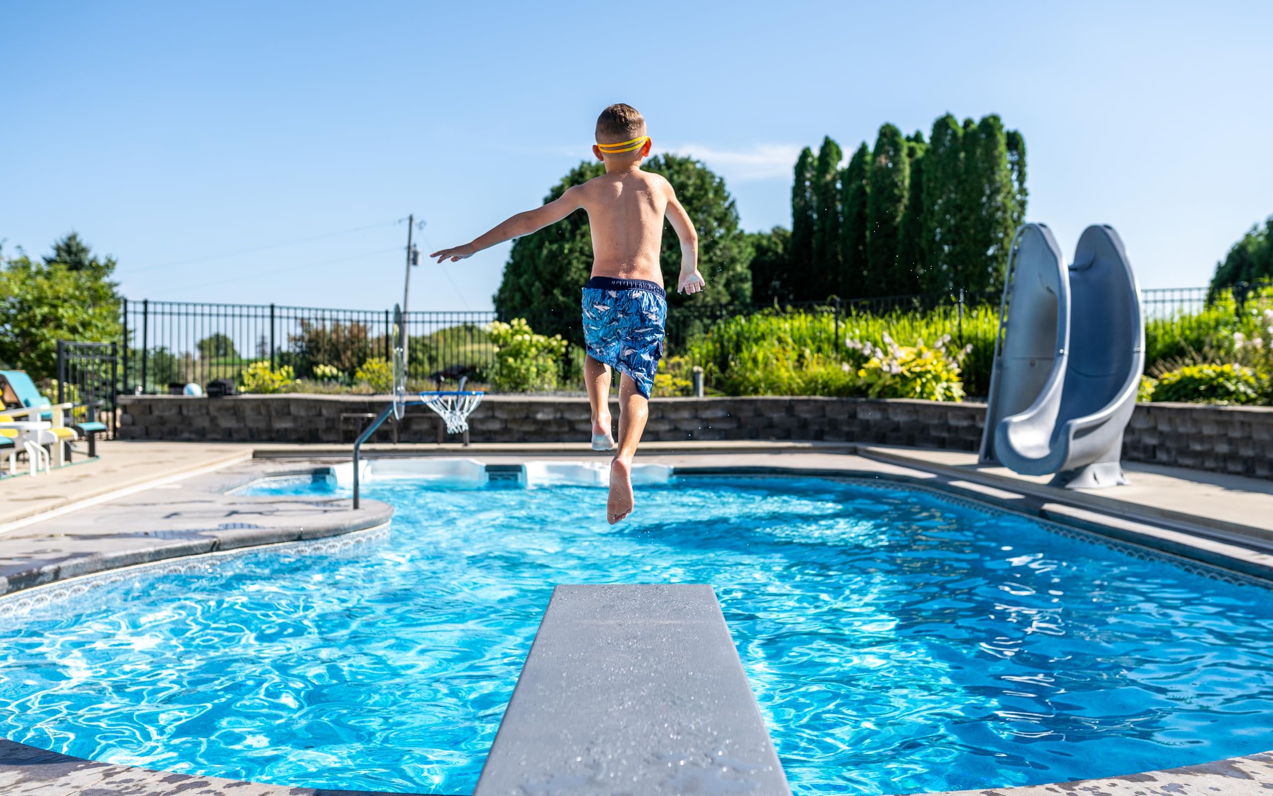 18" U Frame Diving Board - Global Pool Products - Polished Stainless Steel Base - GPP-DB-UB18-SS