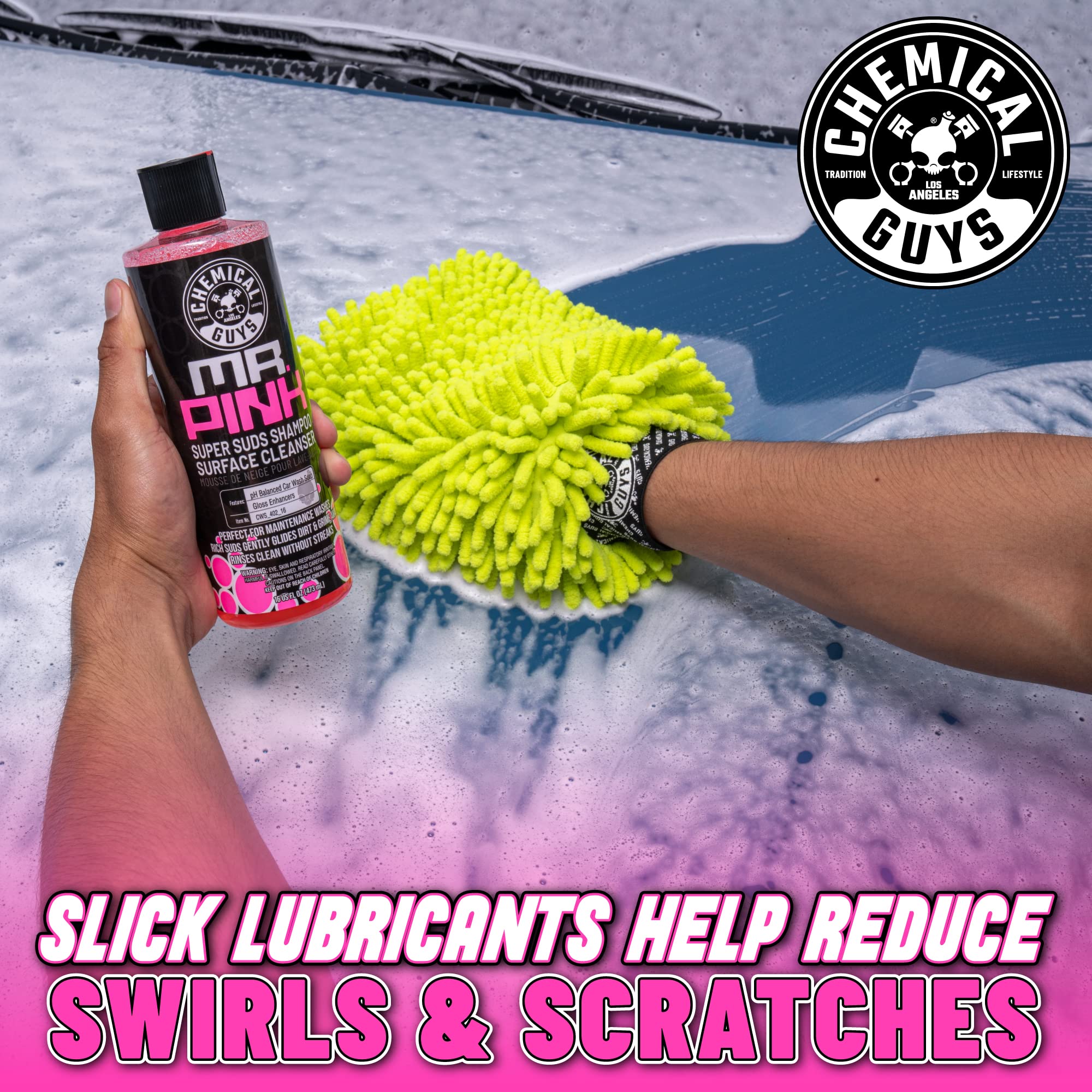 Chemical Guys Car Wash Soap Mr. Pink - 64 oz Super Suds Foaming Soap for Cannon, Blaster, or Bucket Washing - pH Balanced, Safe on Wax, Sealant, Ceramic, and Clear Coat Finishes