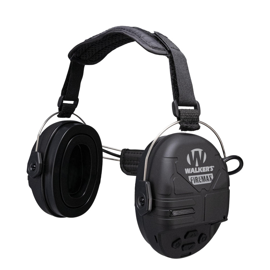 Walker's Lightweight Rechargeable Shooting Hunting Range Electronic Slim Low Profile Hearing Protection FireMax Behind The Neck Earmuffs