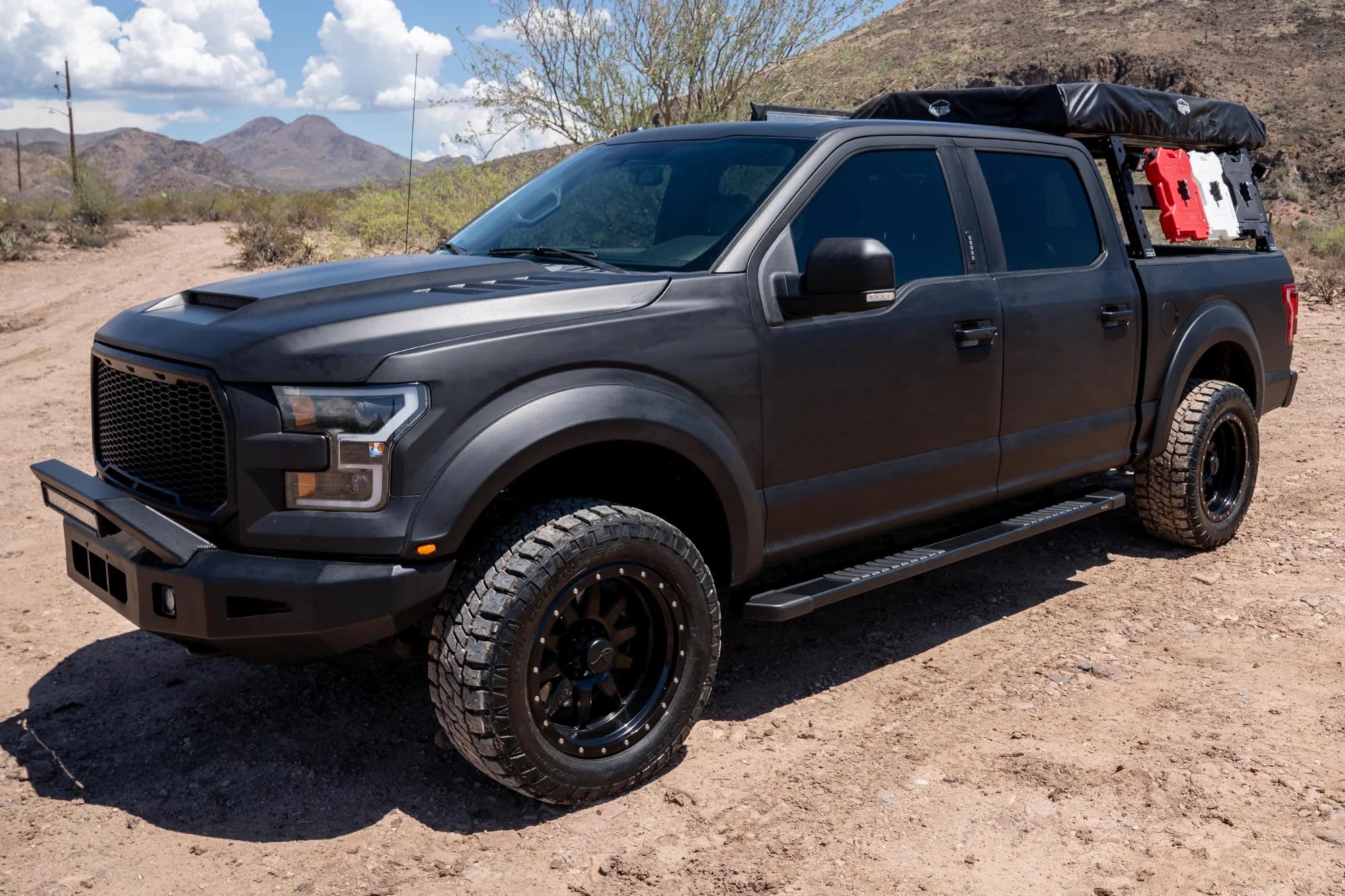 Running Boards Raptor Series Steps 6in OEM Style Black Aluminum Compatible with Crew Cab 2019-2026 Ranger