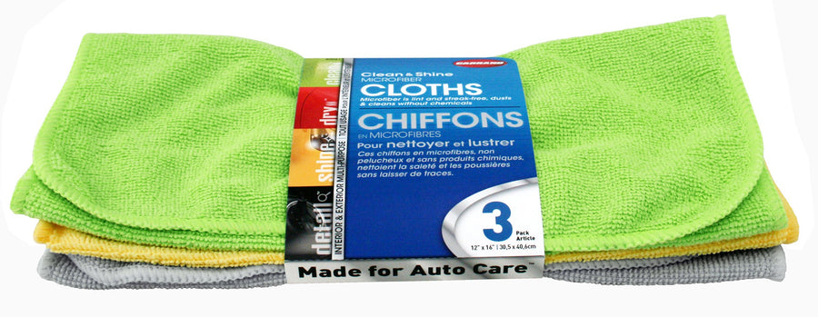 Microfiber Carrand 16" x 16" Towel, 3 Pack (Colors May Vary)
