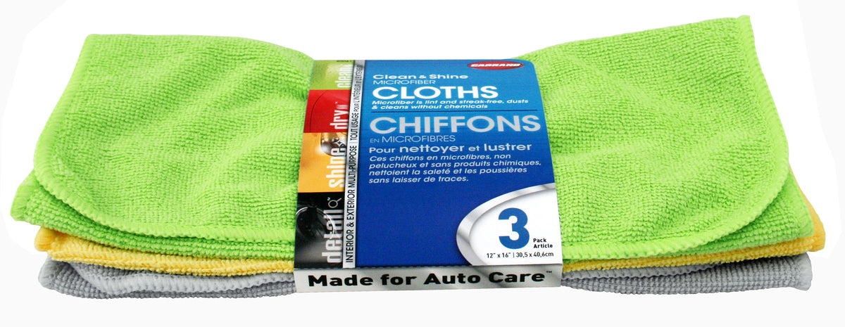 Microfiber Carrand 16" x 16" Towel, 3 Pack (Colors May Vary)