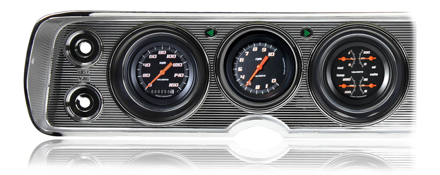 Classic Instruments 1964-1965 Chevelle CV64VSB Velocity Black Gauge Set Speedometer Tachometer Quad Gauge Fits Factory Bezel (not Included) GM