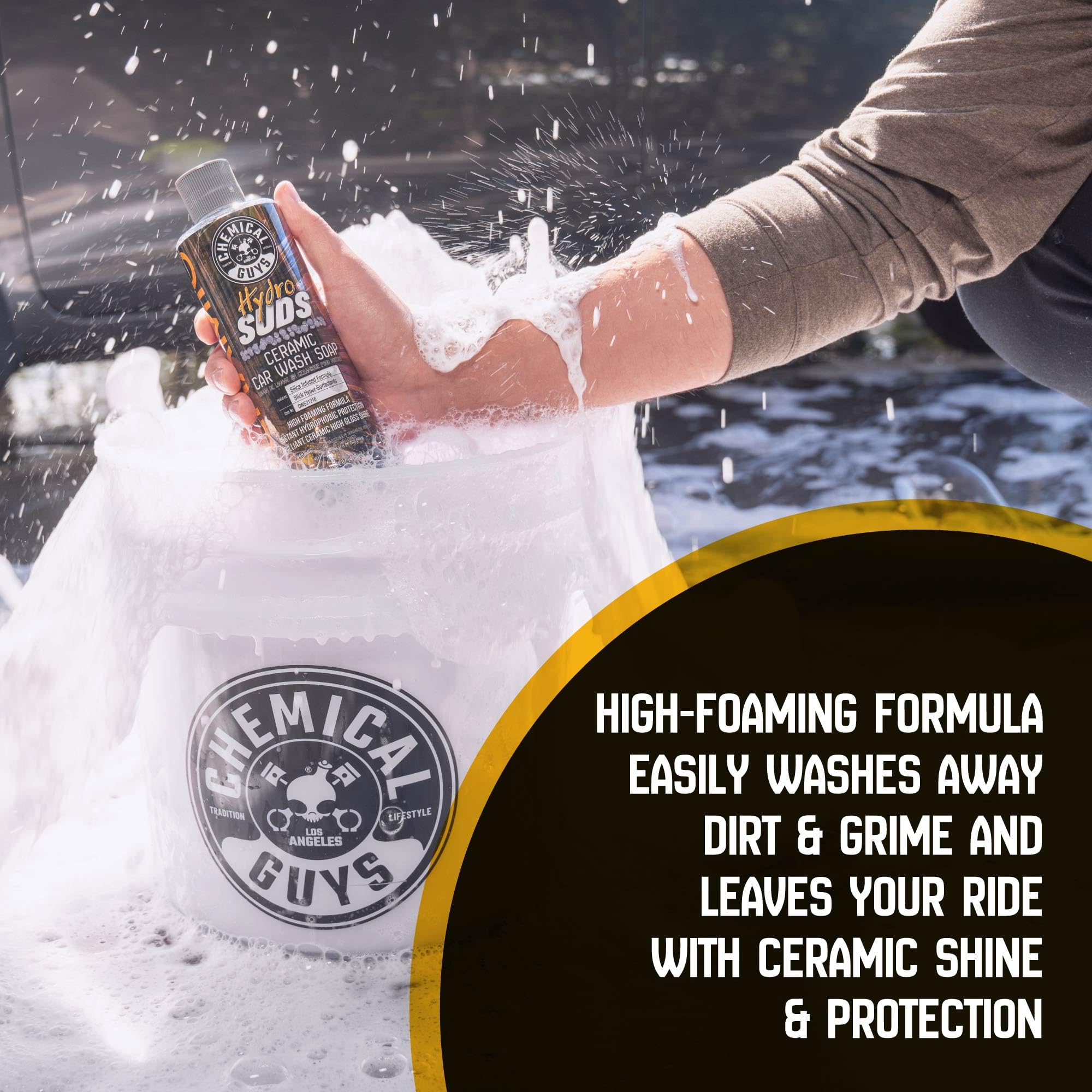 Chemical Guys HydroSuds Ceramic SiO₂ High Foaming Soap Car Wash - Foam Cannon Soap, Works with Foam Guns or Bucket Washes for Cars, Trucks, Motorcycles, RVs, and More, Berry Scent - 16 oz