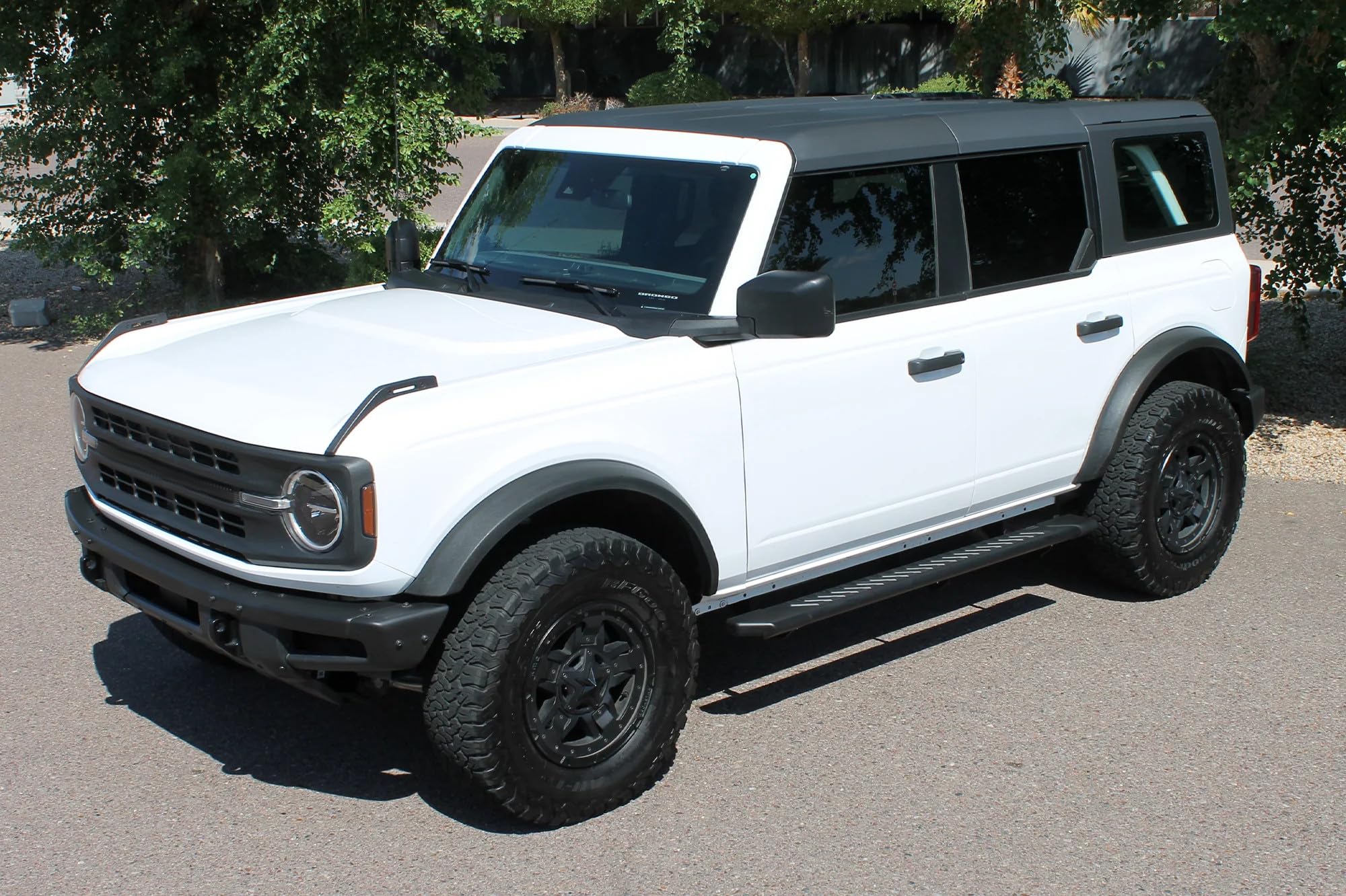 Running Boards Raptor Series Steps 5in OEM Style Full Tread Black Aluminum Compatible with 21-26 Bronco 4-Door