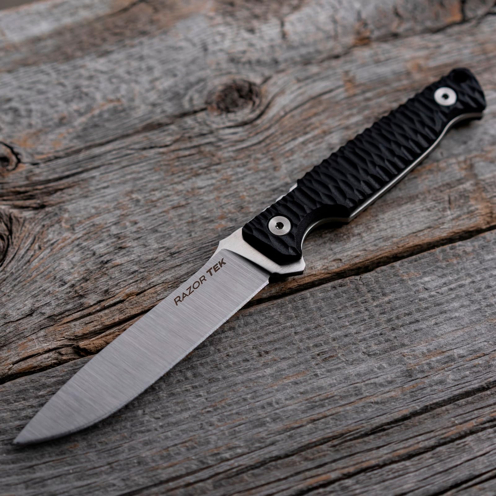 4" COLD STEEL Razor Tek Clip Point Fixed Blade EDC Outdoor Camping Hunting Utility Knife, 4" Ergonomic Textured Handle, Weather-Resistant Secure-Ex Sheath