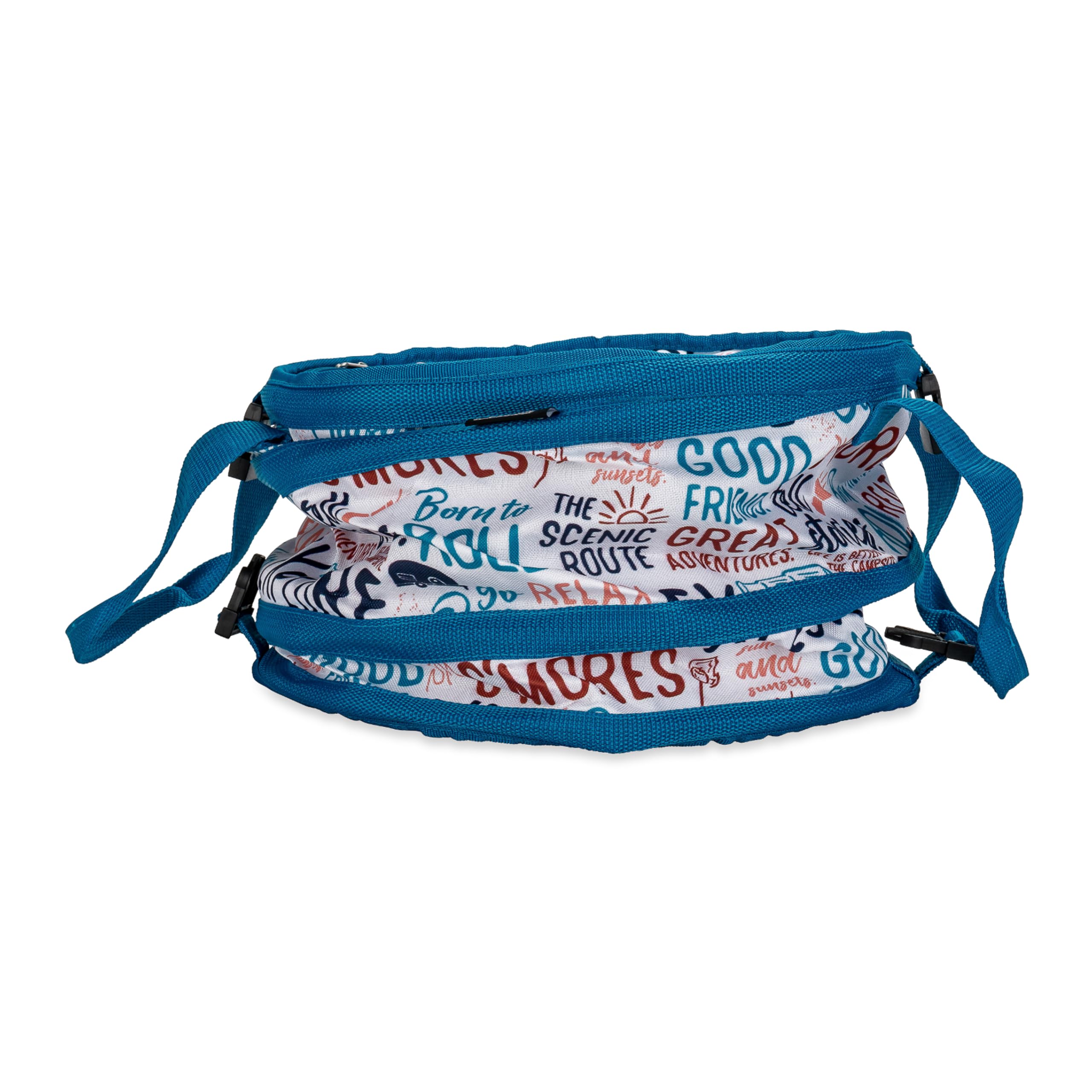Camco Pop-Up Soft Cooler is Better at The Campsite Life - Features a Water-Resistant Interior, Built-in Bottle Opener, and Camping Graffiti Design - Holds Up to a 12-Pack of Bottles or Cans (53416)