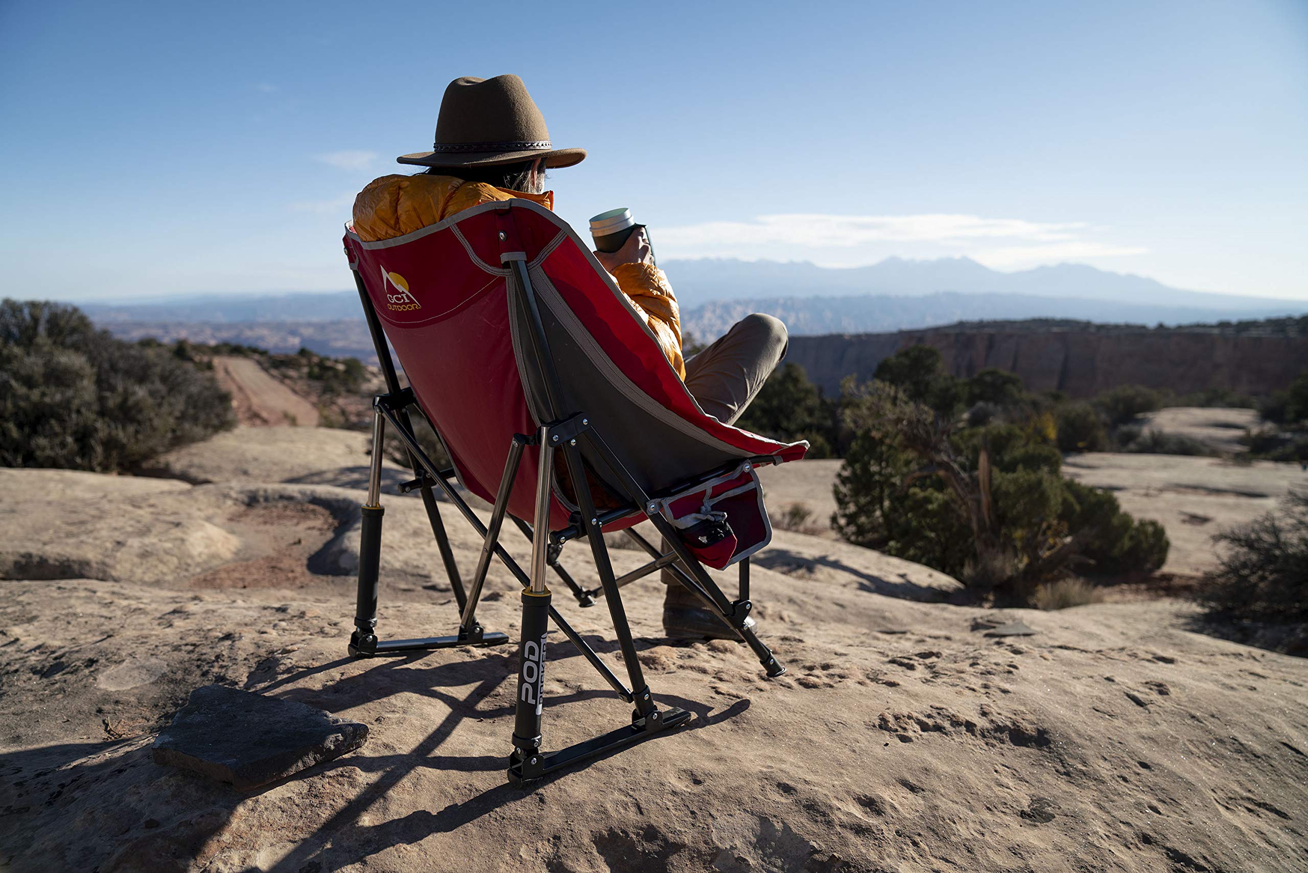 GCI Outdoor Sling-Style Pod Rocker Outdoor Rocking Chair with Beverage Holder & Phone Pocket
