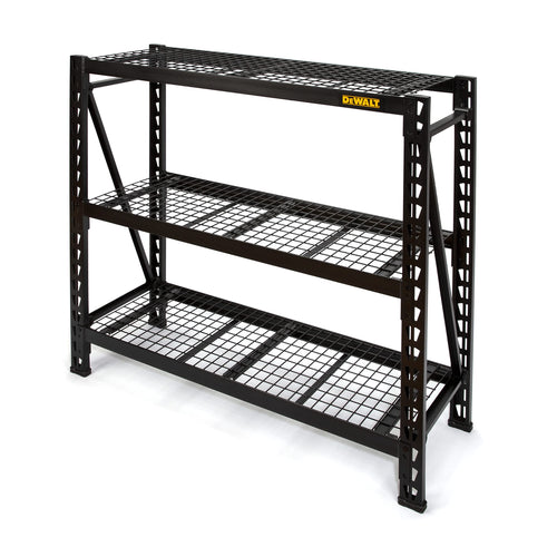 3 Shelf DEWALT 4-Foot Tall, Steel Wire Deck Industrial Storage Rack, Adjustable for Custom Workshop/Garage Storage Solutions, Total Capacity: 4,500 lbs.