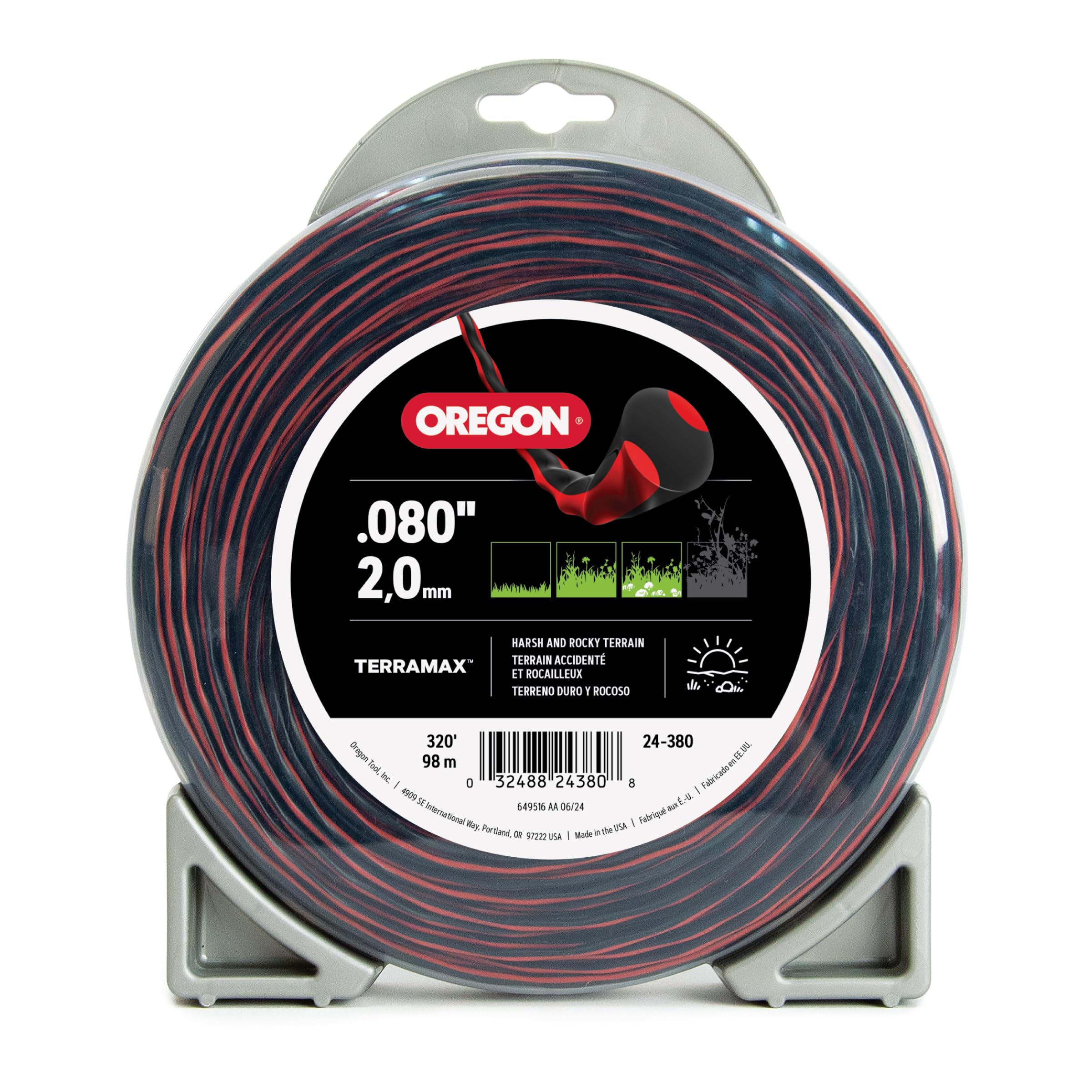 TerraMax Oregon .080" Diameter String Trimmer Line, 1lb Donut (24-380)
