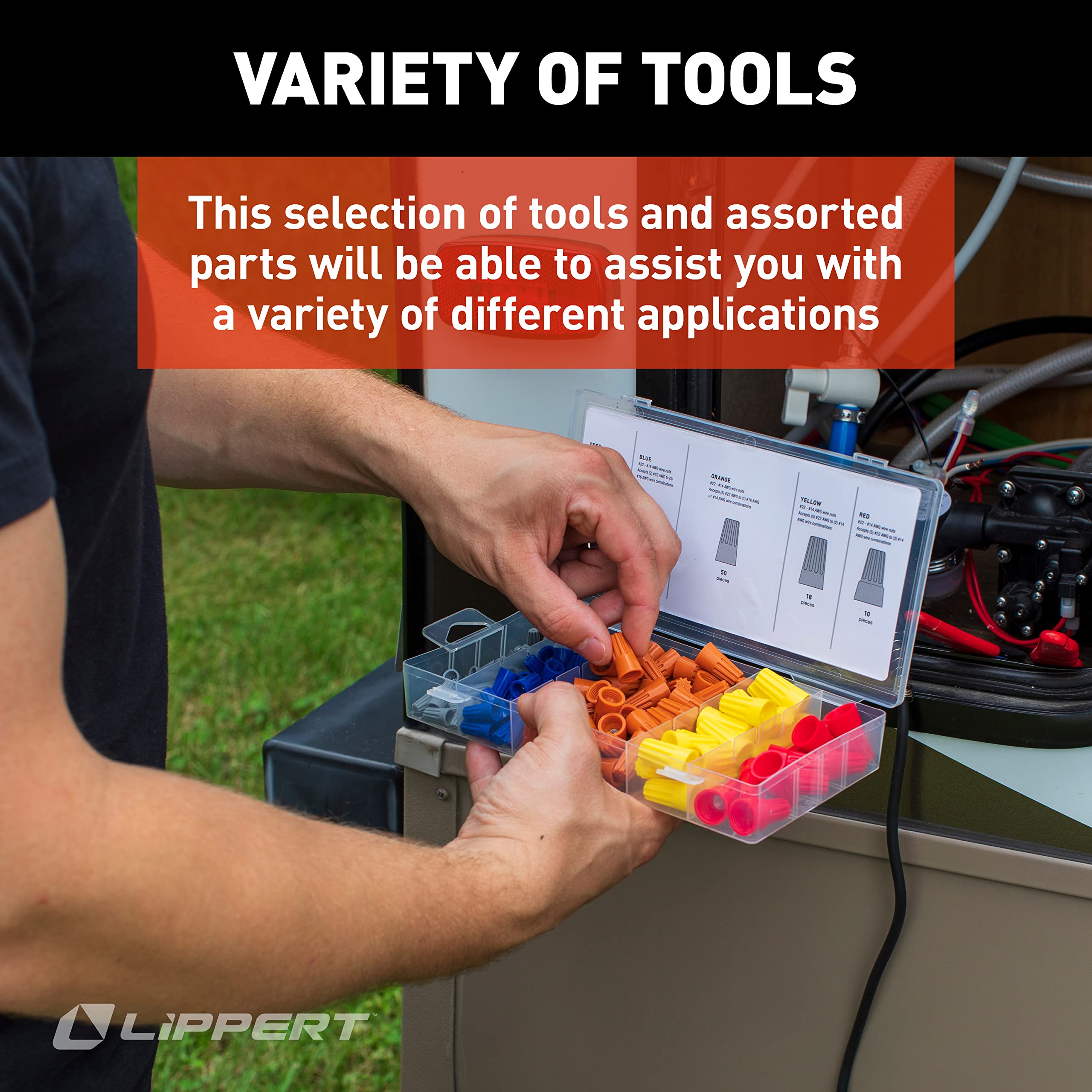 15-Piece Lippert RV Tool Kit for Maintenance on Motorhomes, 5th Wheel Campers and Travel Trailers 2022000853