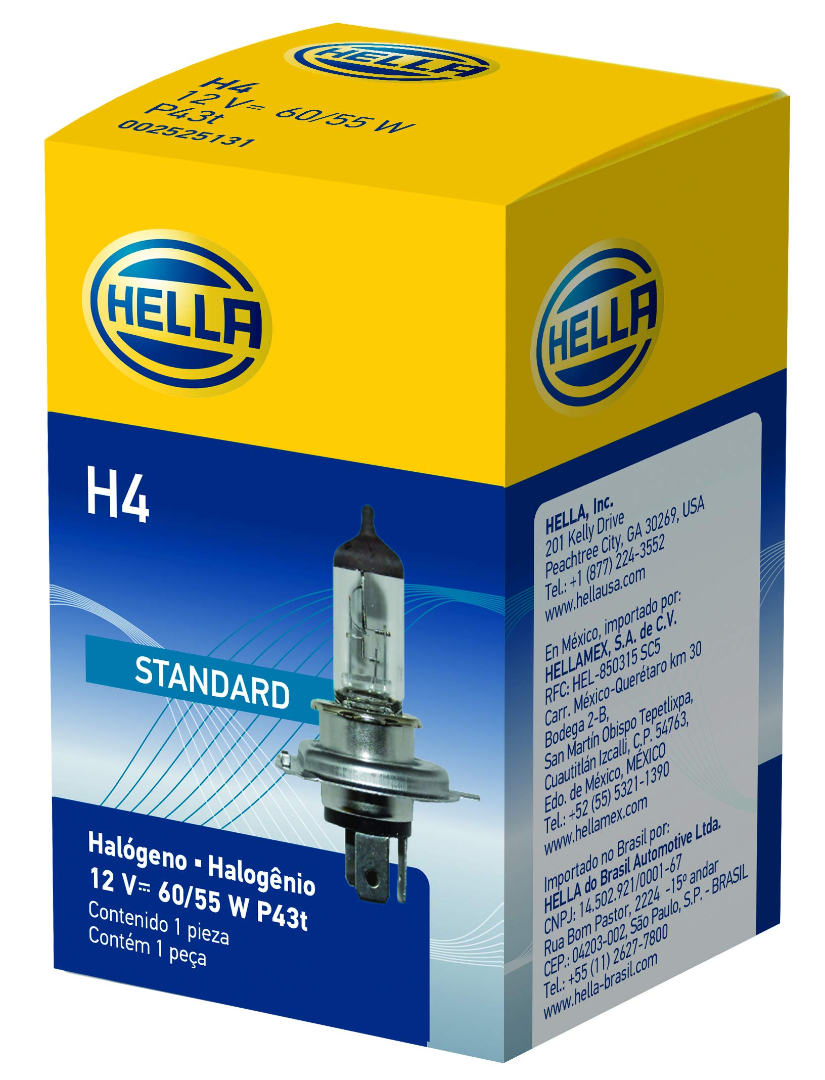 H4 HELLA Standard Halogen Bulb, 12 V, 60/55W